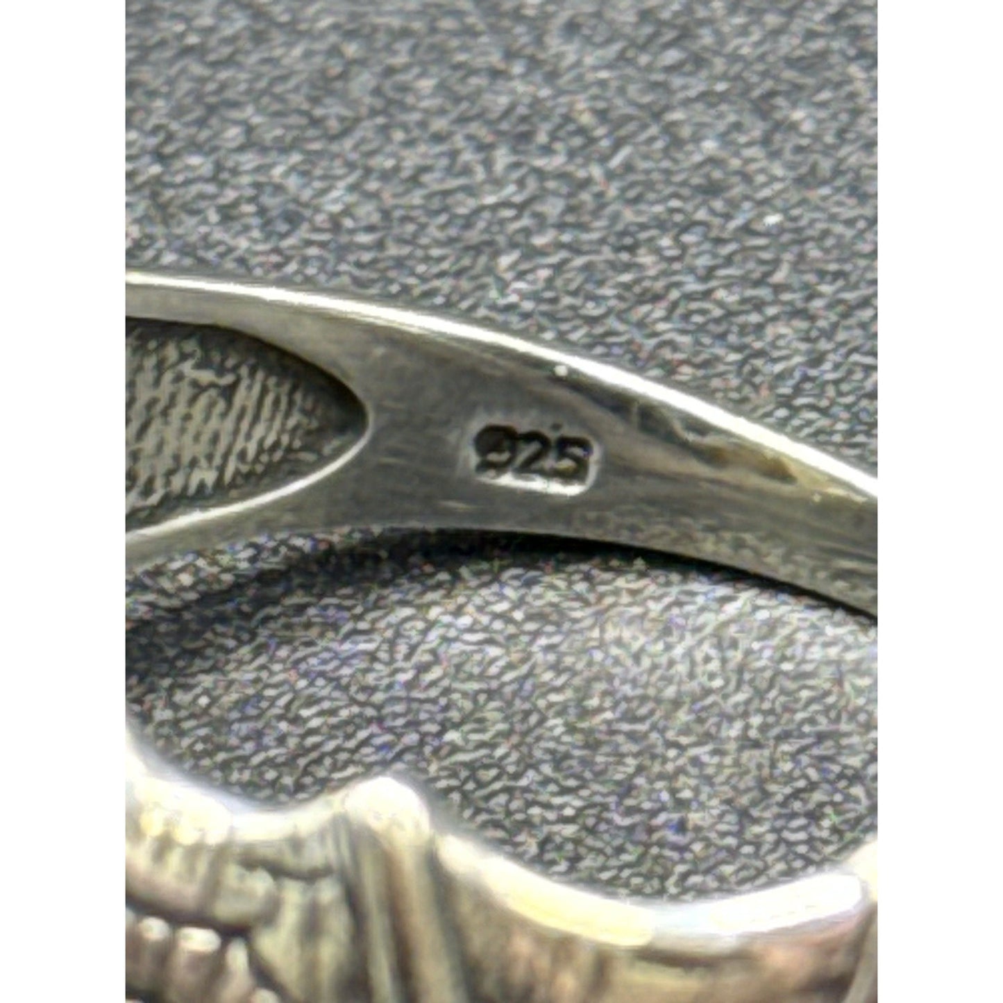 New Condition Sterling Silver Gents Bat Ring Size 10.00