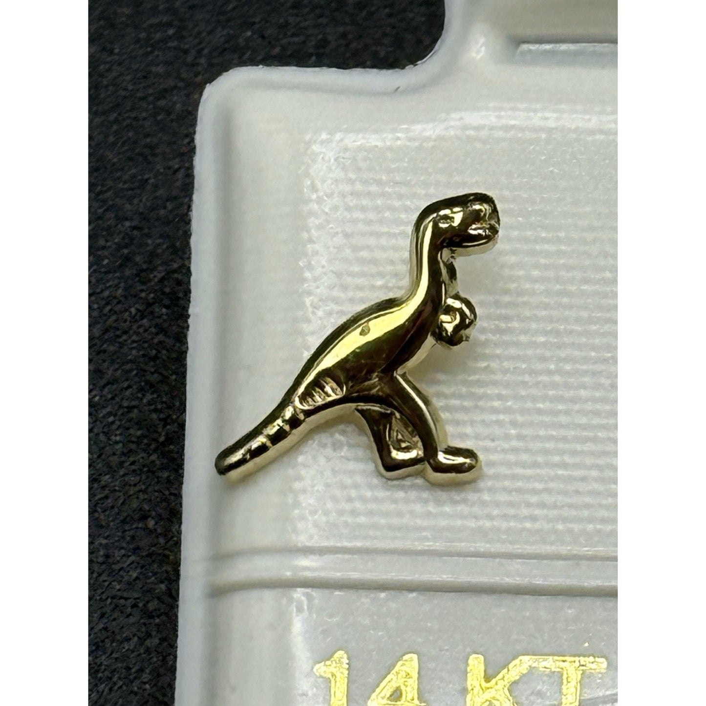 New Condition 14k Dainty Dinosaur Stud Earrings