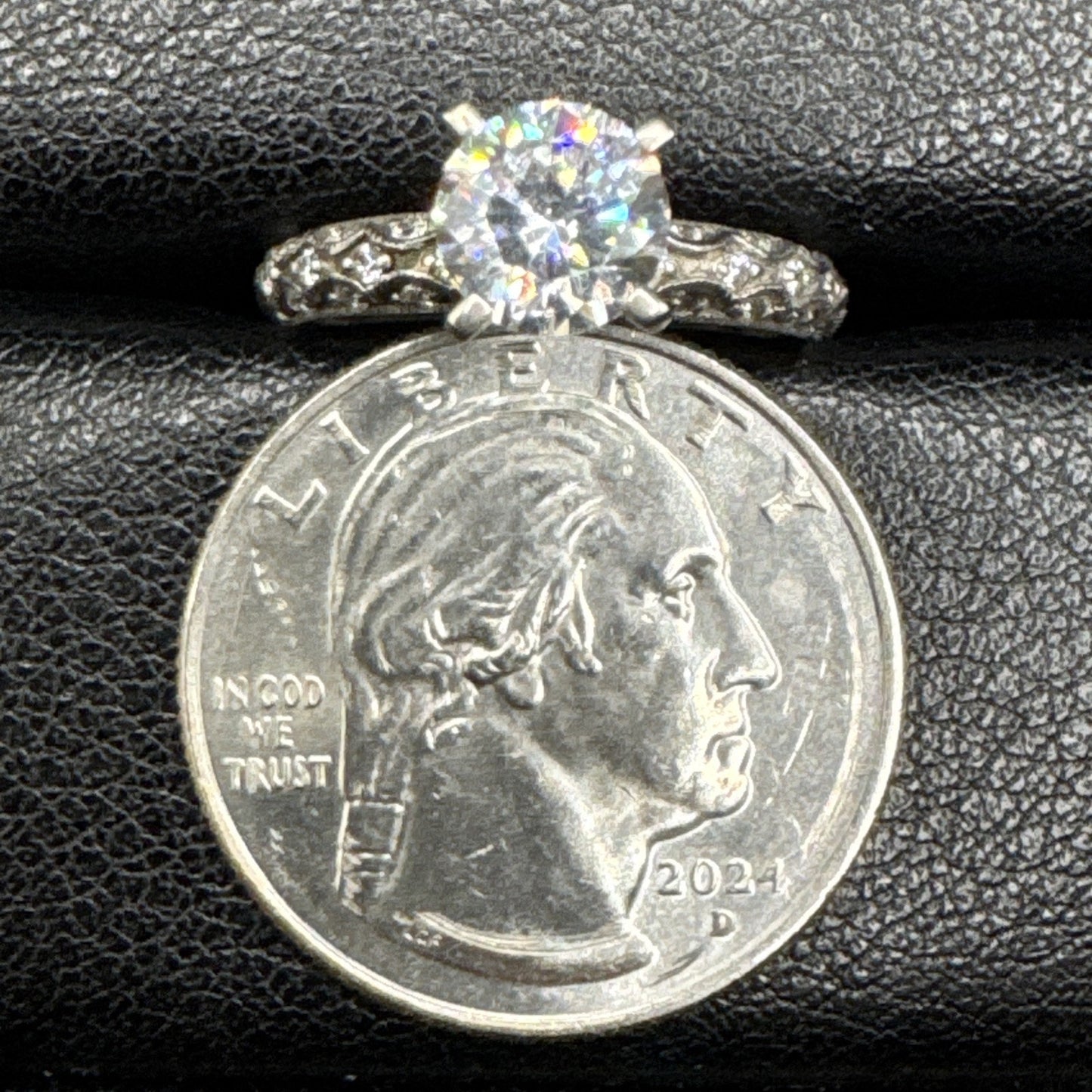 Sterling Silver CZ Ring 925 Size 7 N13