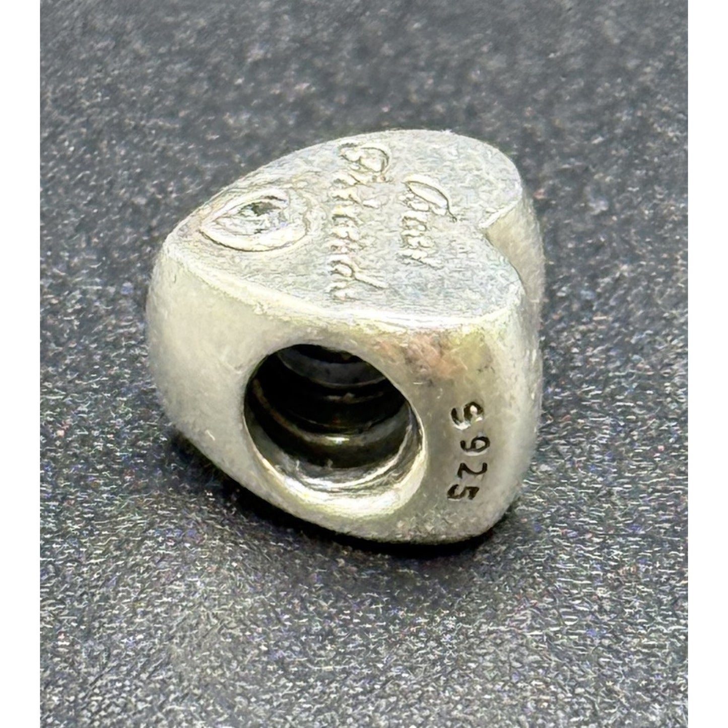 Pandora Sterling Silver Cubic Zirconia Heart “Best Friends” Charm ALE P10