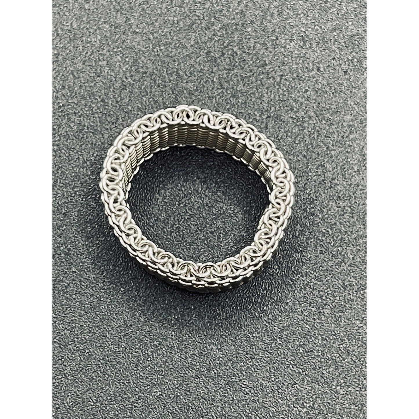 New Condition Sterling Silver Mesh Ring Size 5.00
