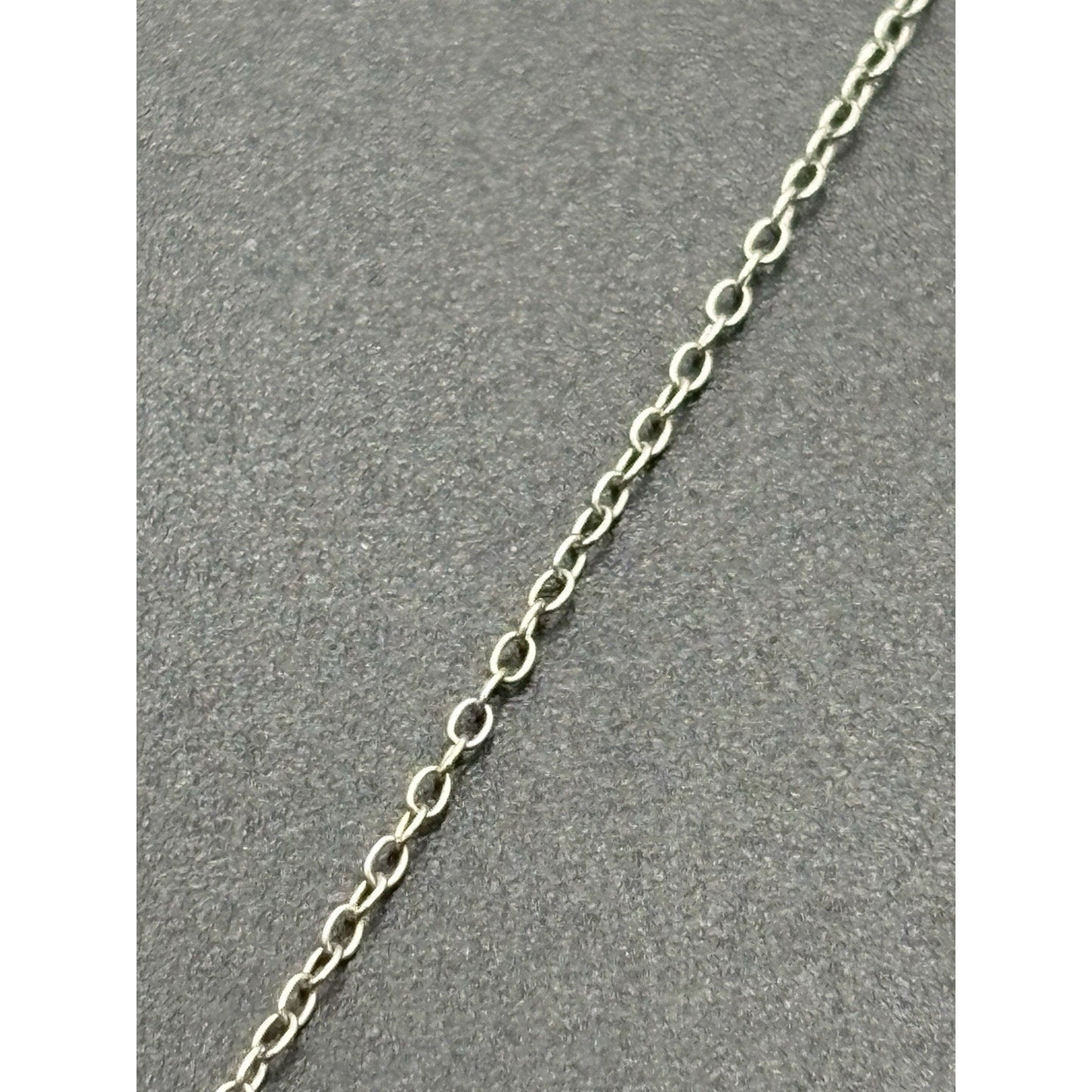 18" Sterling Silver Lab Sapphire Heart Pendant Necklace 925 W16