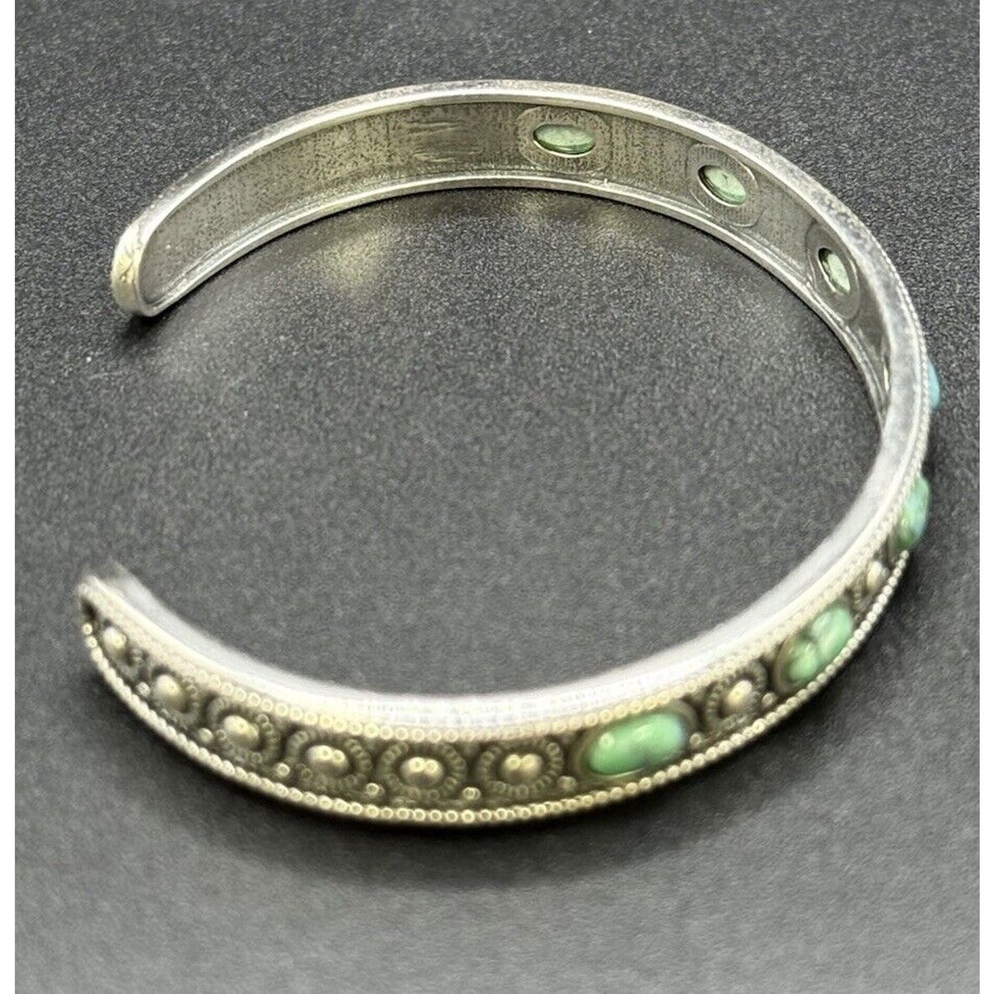 New Condition 7” Sterling Silver Genuine Turquoise Cuff Bracelet