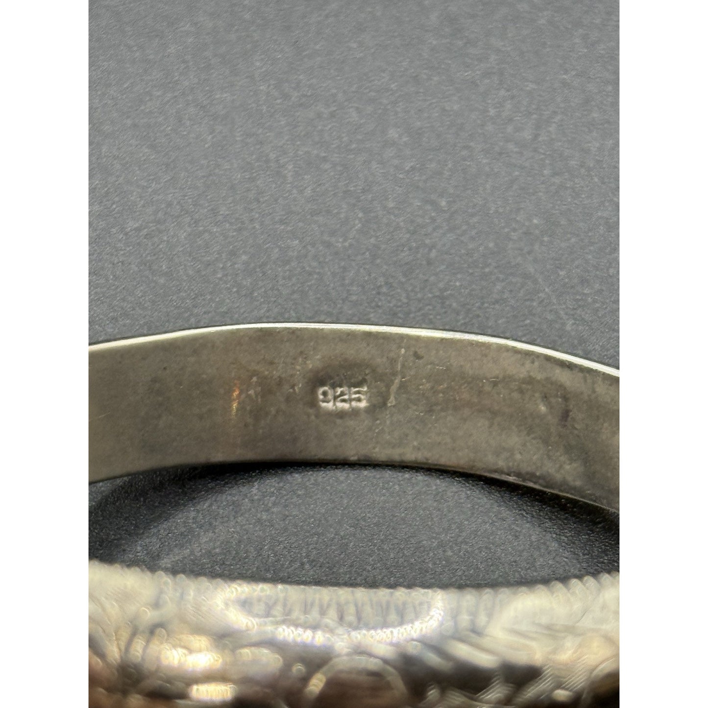 7” Vintage Sterling Silver Engraved Hinged Bangle Safety Chain 17 Grams P5