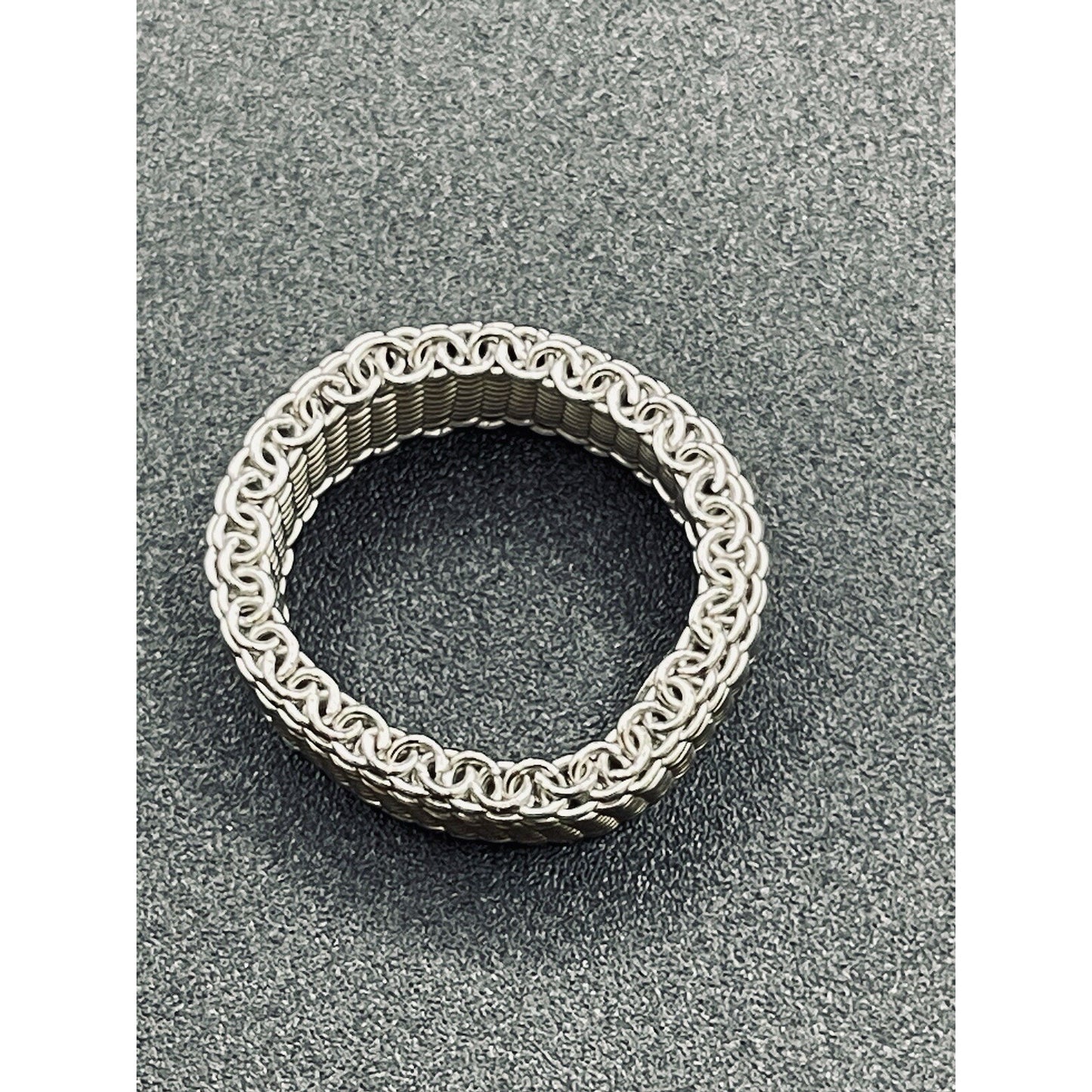 New Condition Sterling Silver Mesh Ring Size 5.00