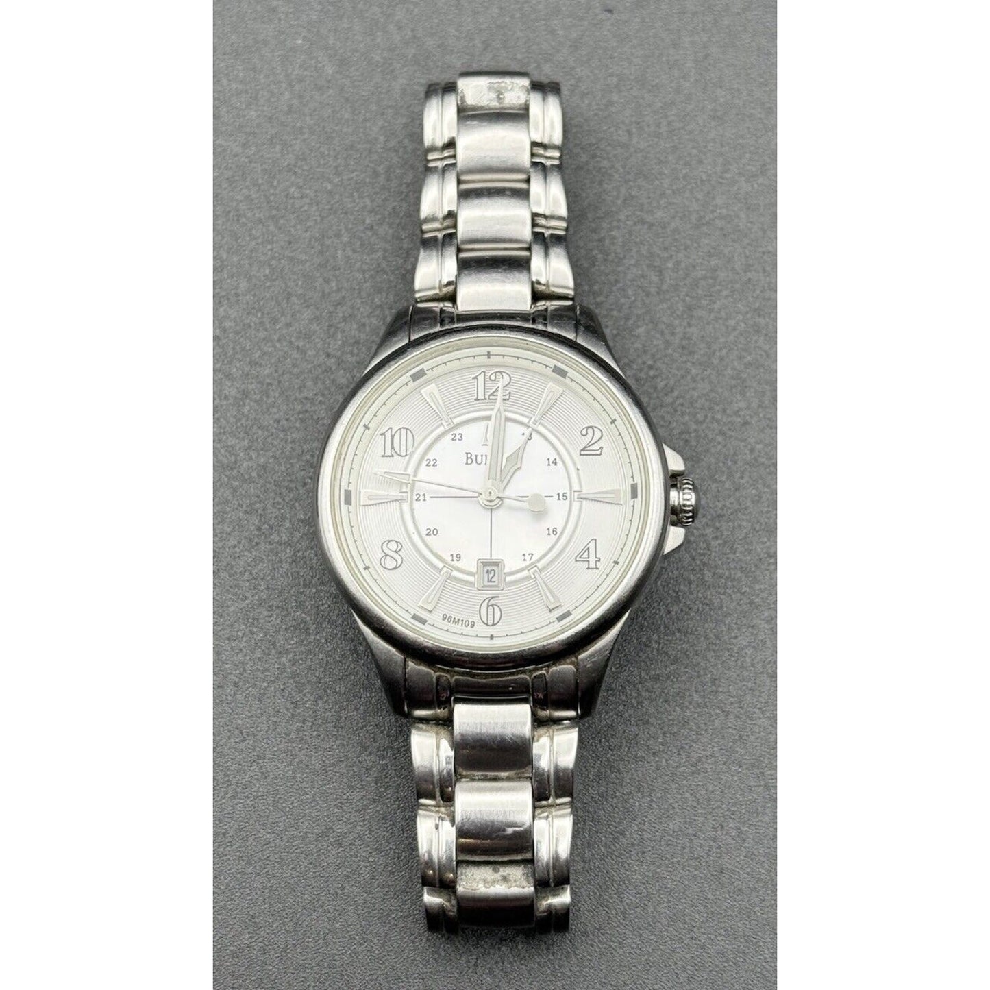 6” Bulova Ladies Watch Steel 36MM New Battery N12
