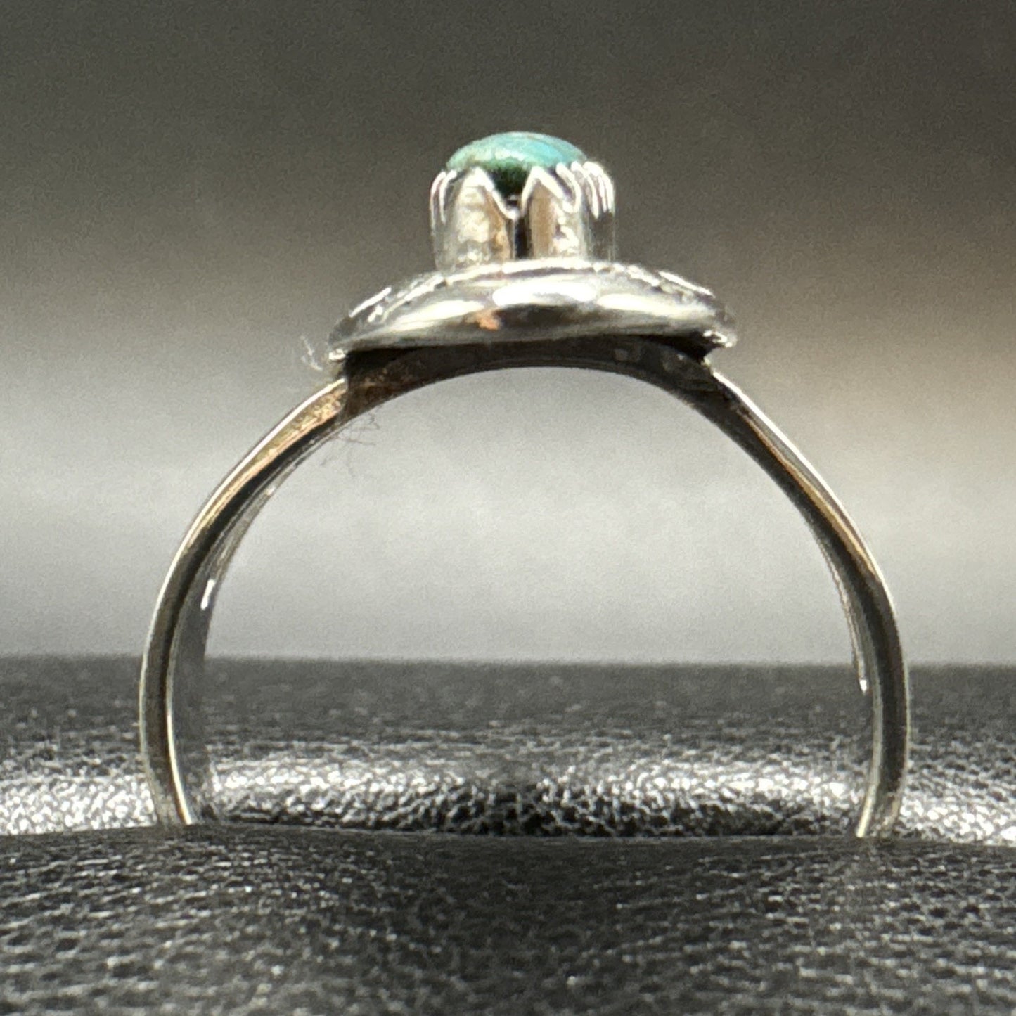 New Condition Sterling Silver Turquoise Ring 925 Size 9.75 Sun Moon Bezel