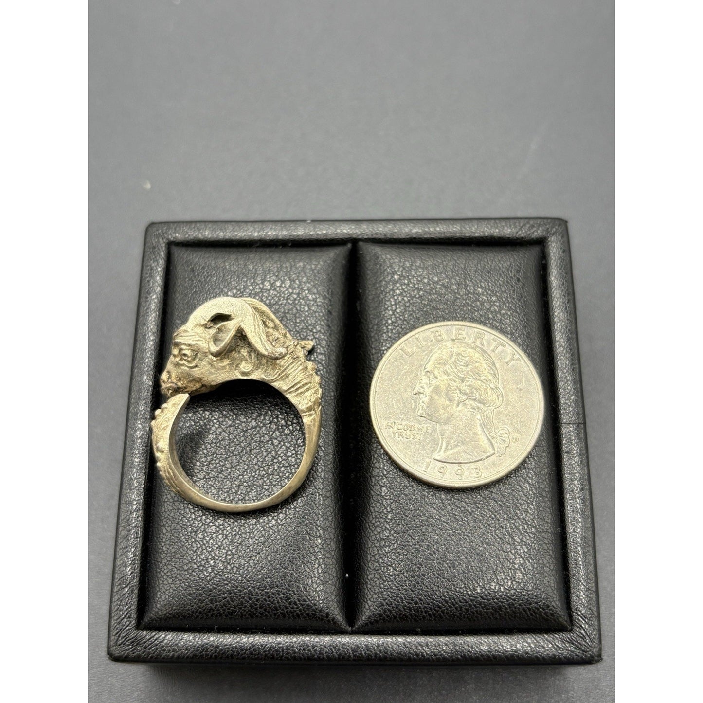 Vintage Sterling Silver Ram’s Head Ring Size 7 Adjustable 8 Grams W18
