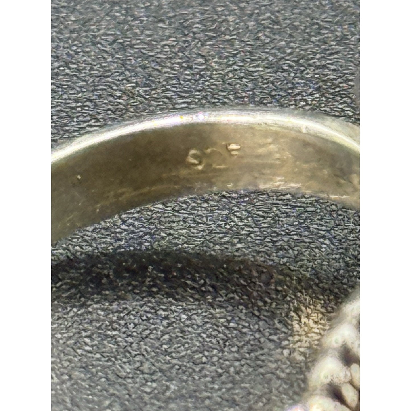 New Condition Sterling Silver Copper Turquoise 3 Stone Ring Size 7.00