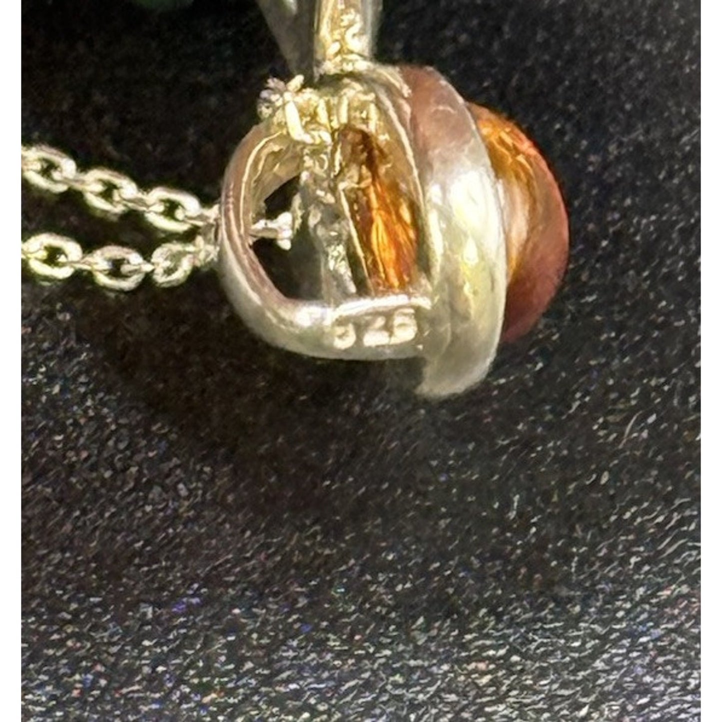 18” Sterling Silver Genuine Amber Cross Pendant Necklace P3
