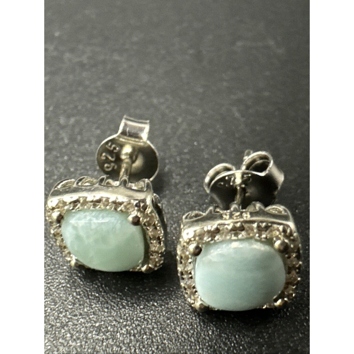 New Condition Sterling Silver Laramar CZ Stud Earrings