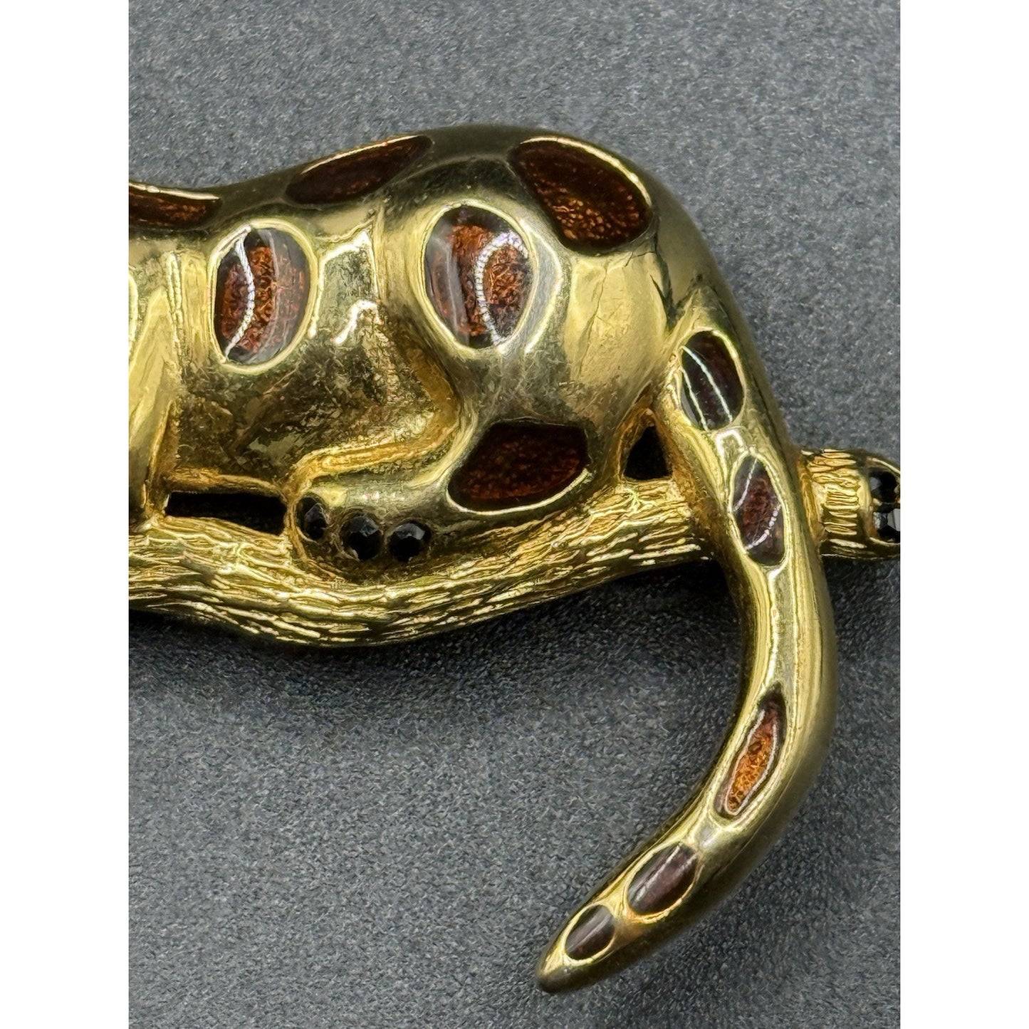 Vintage MCM Premier Design Leopard Gold Tone Brooch N19