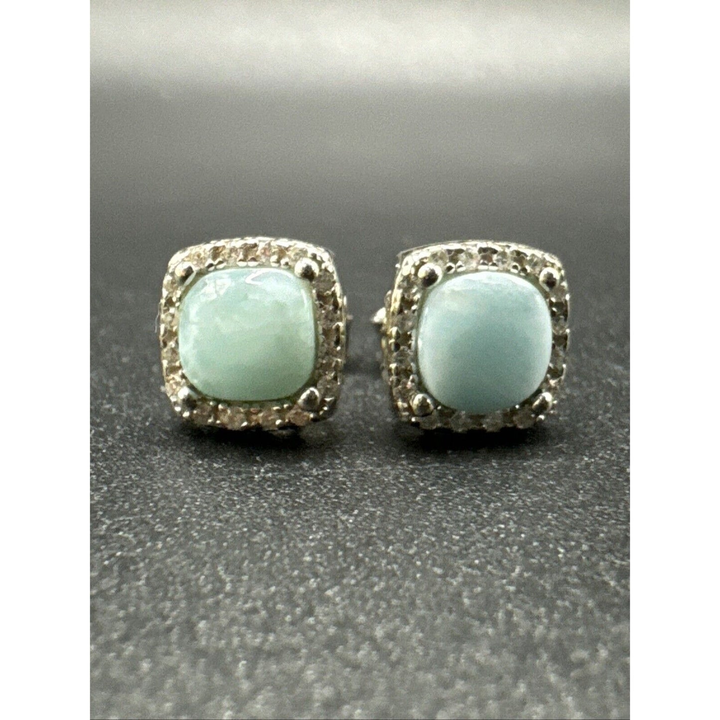 New Condition Sterling Silver Laramar CZ Stud Earrings