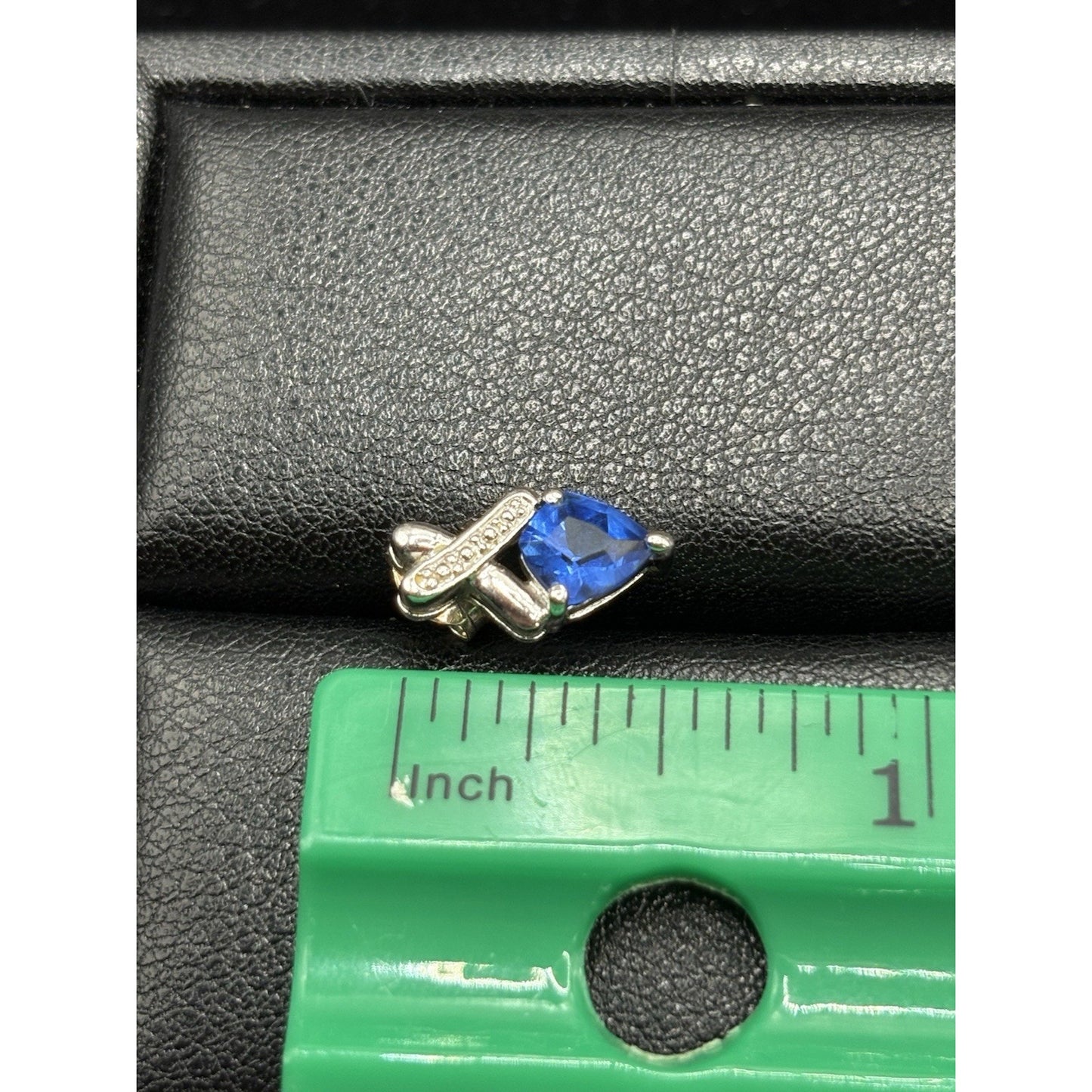 Sterling Silver Blue Cubic Zirconia Stud Earrings 925 W25