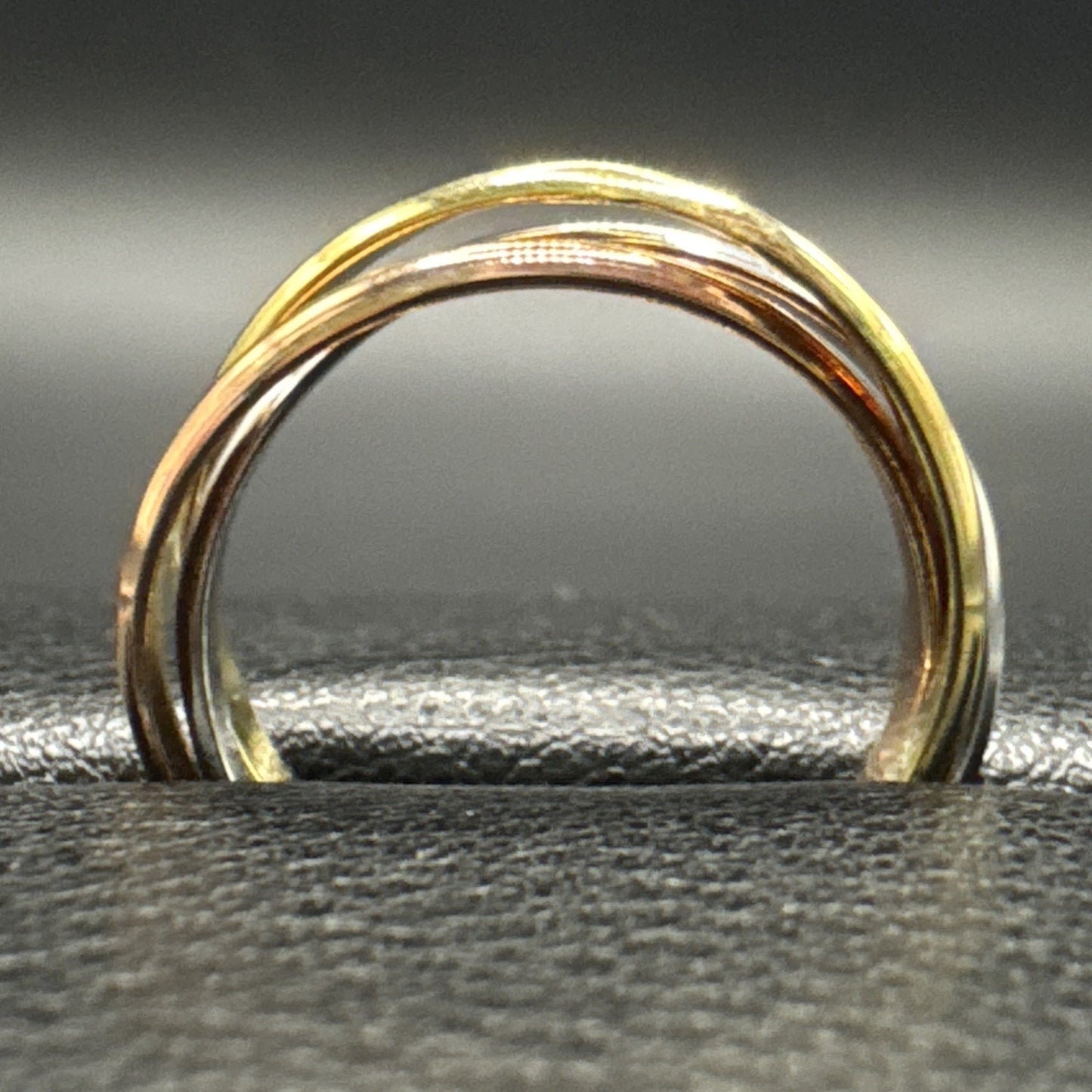 New Condition Tri Tone Sterling Silver Rolling Ring 2mm 925 Size 7 R01