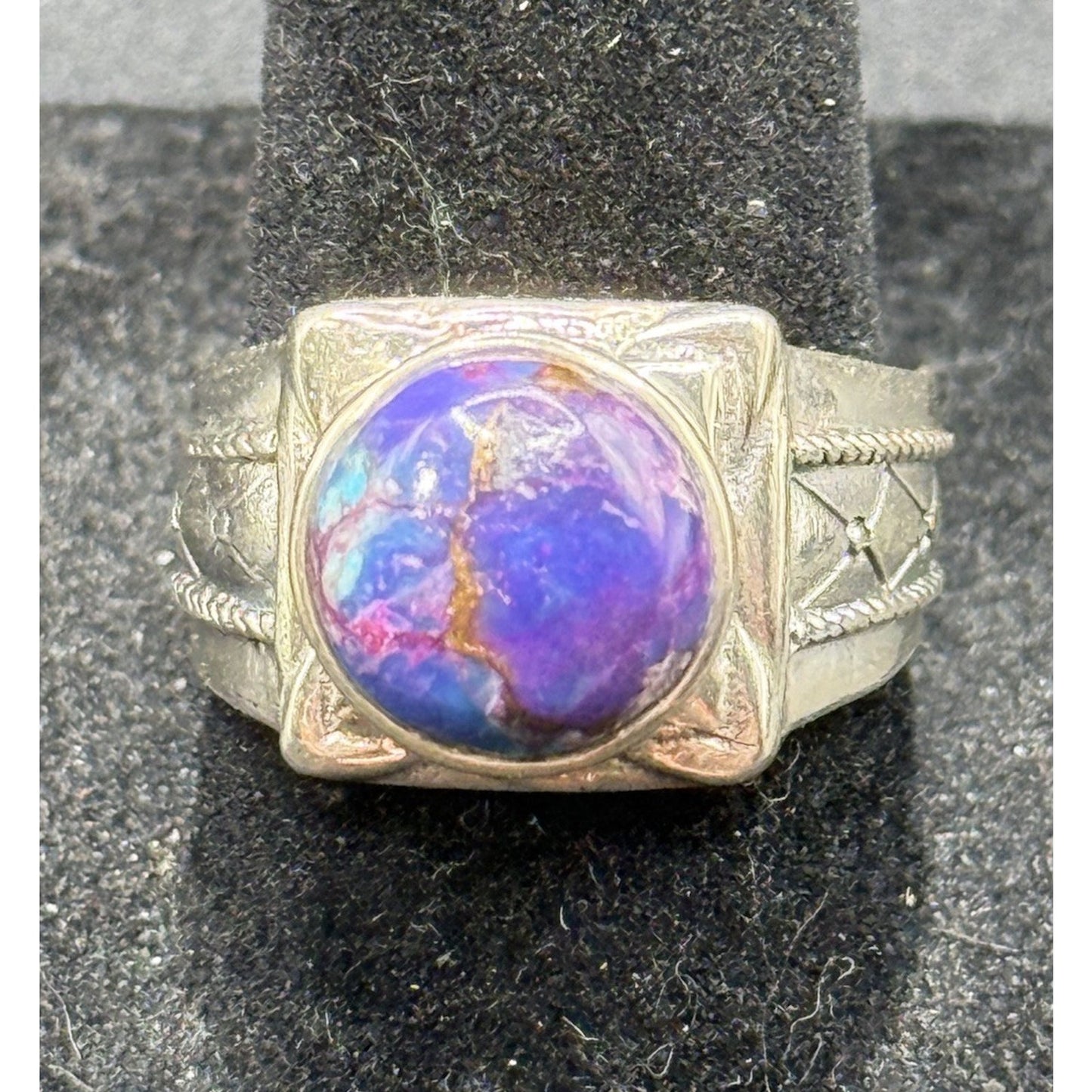 EUC Sterling Silver Purple Copper Ring Size 8.00 Q24