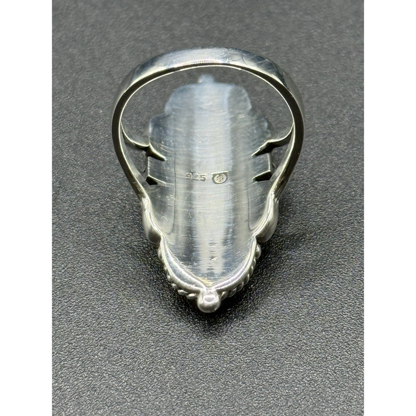 New Condition Sterling Silver Art Deco Tigers Eye Ring Size 6.75