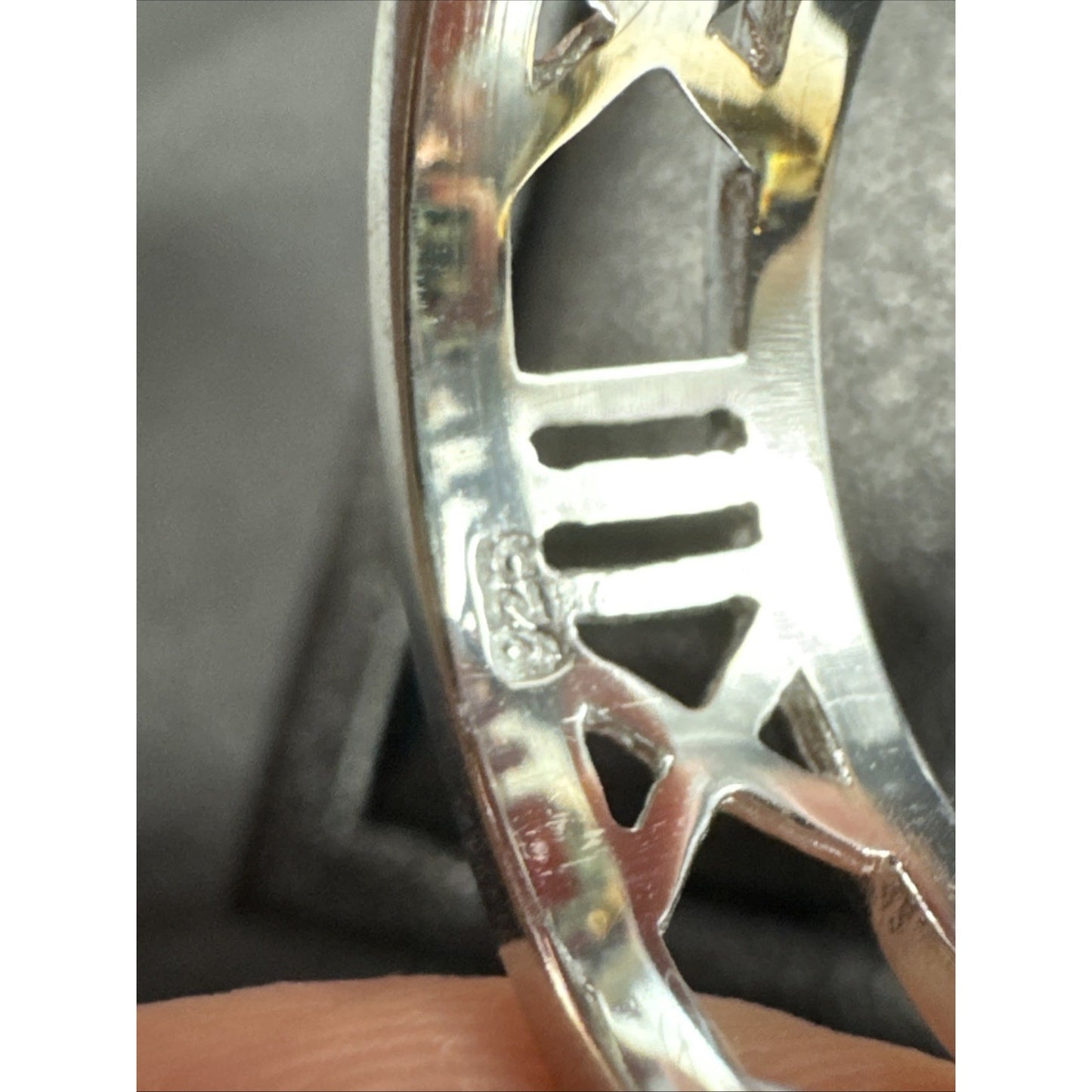 New Condition Sterling Silver Roman Numeral Band Ring 925 Size 7