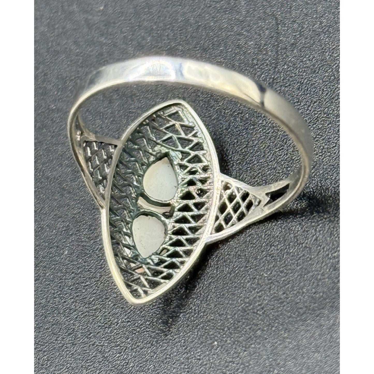 EUC Sterling Silver Genuine Opal Ring Size 9.00 925 P18