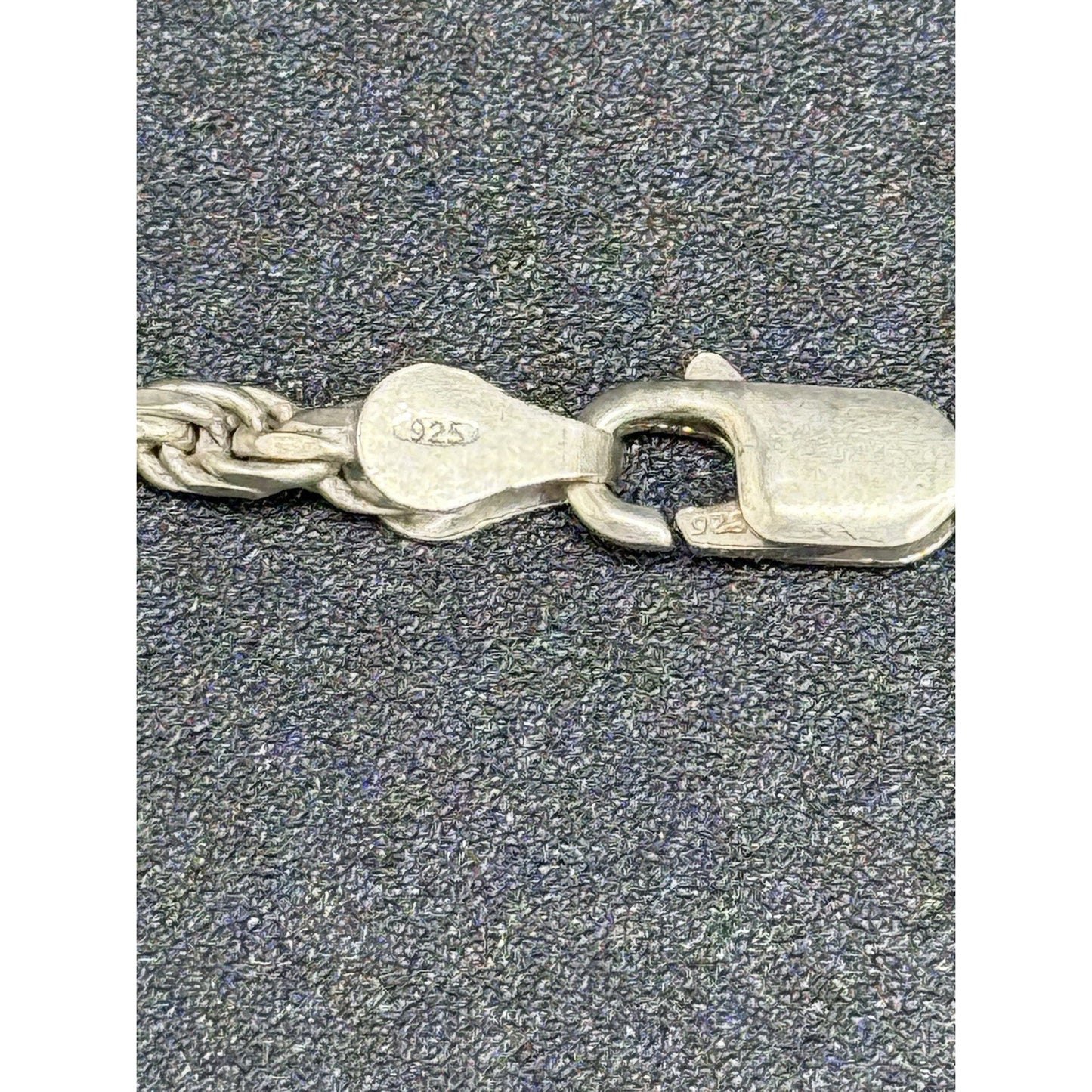 24” Vintage Sterling Silver Diamond Cut Rope 22 Grams 3MM Q7