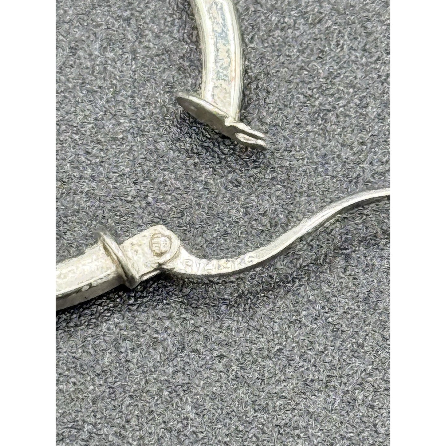 24MM Sterling Silver Hoop Earrings Textured 925 N13