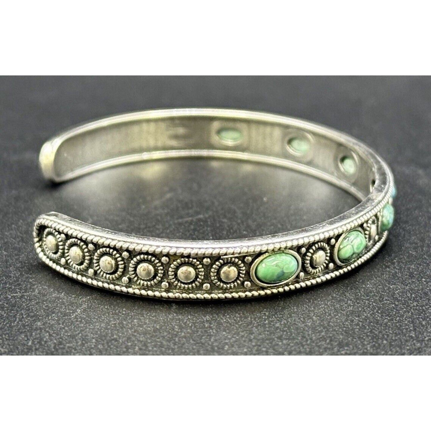 New Condition 7” Sterling Silver Genuine Turquoise Cuff Bracelet