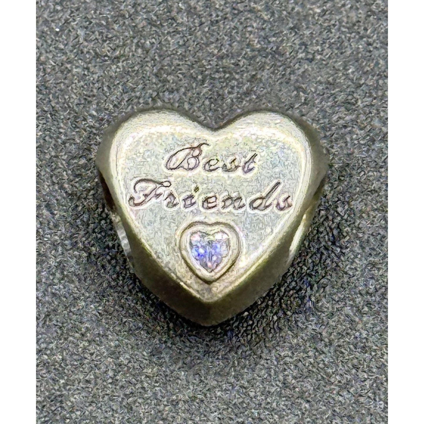Pandora Sterling Silver Cubic Zirconia Heart “Best Friends” Charm ALE P10