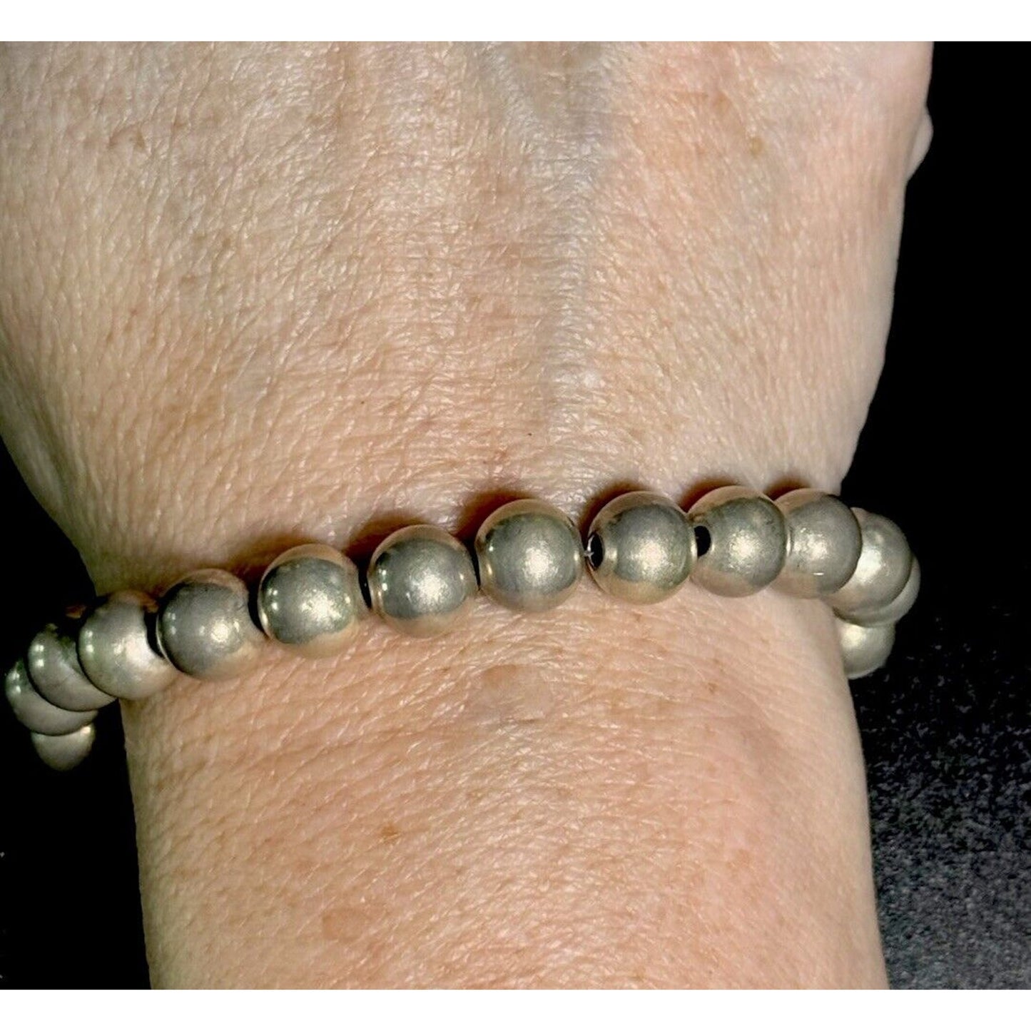 Silpada Sterling Silver 9MM Ball Bracelet 7.5” 21 Grams Heavy Wear M28