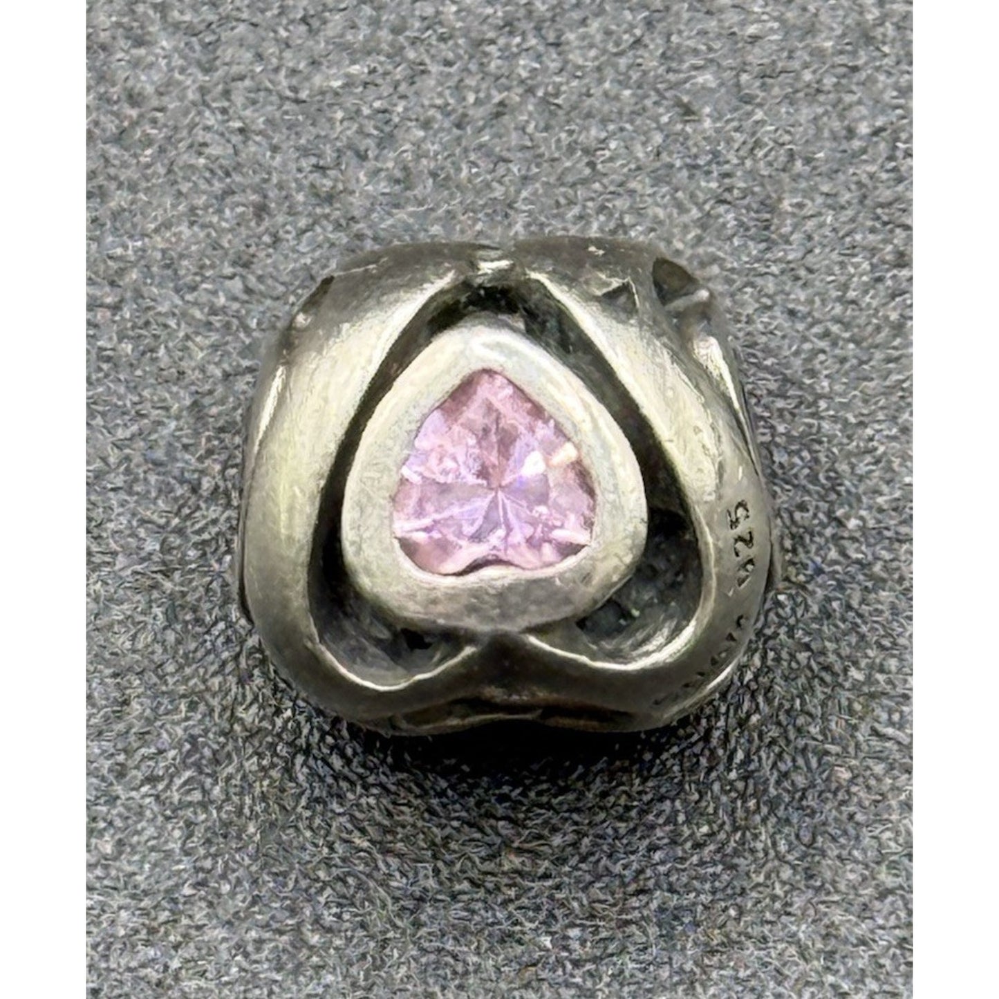 Chamilia Sterling Silver Pink Cubic Zirconia Mothers Heart Charm P18