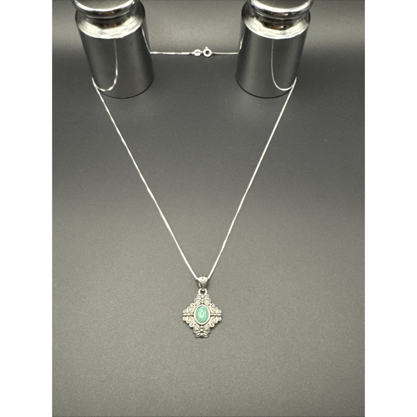 18” New Condition Turquoise Butterfly Pendant Necklace