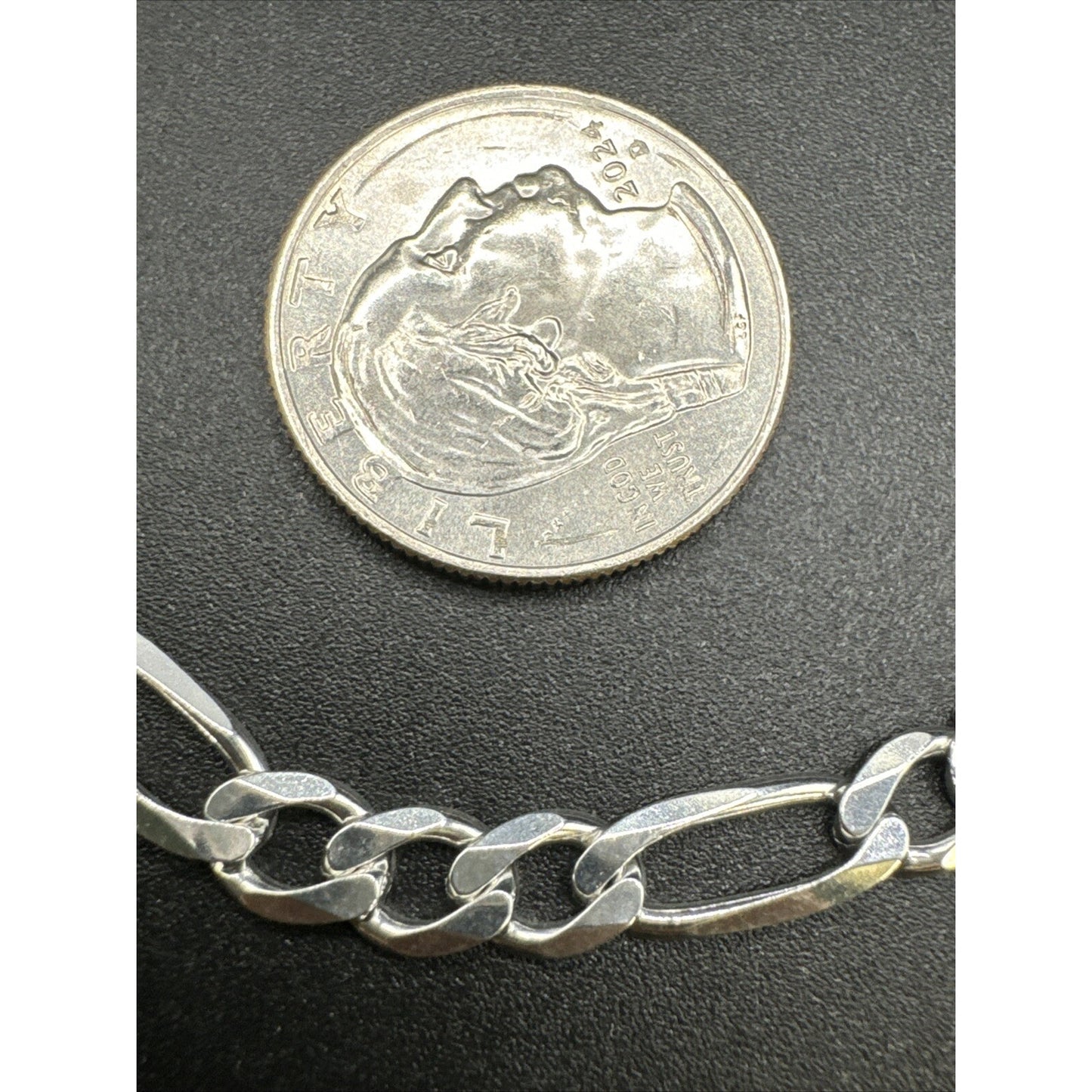 New Condition 22" Sterling Silver Figaro Curb Link Chain Necklace 6mm 23g 925
