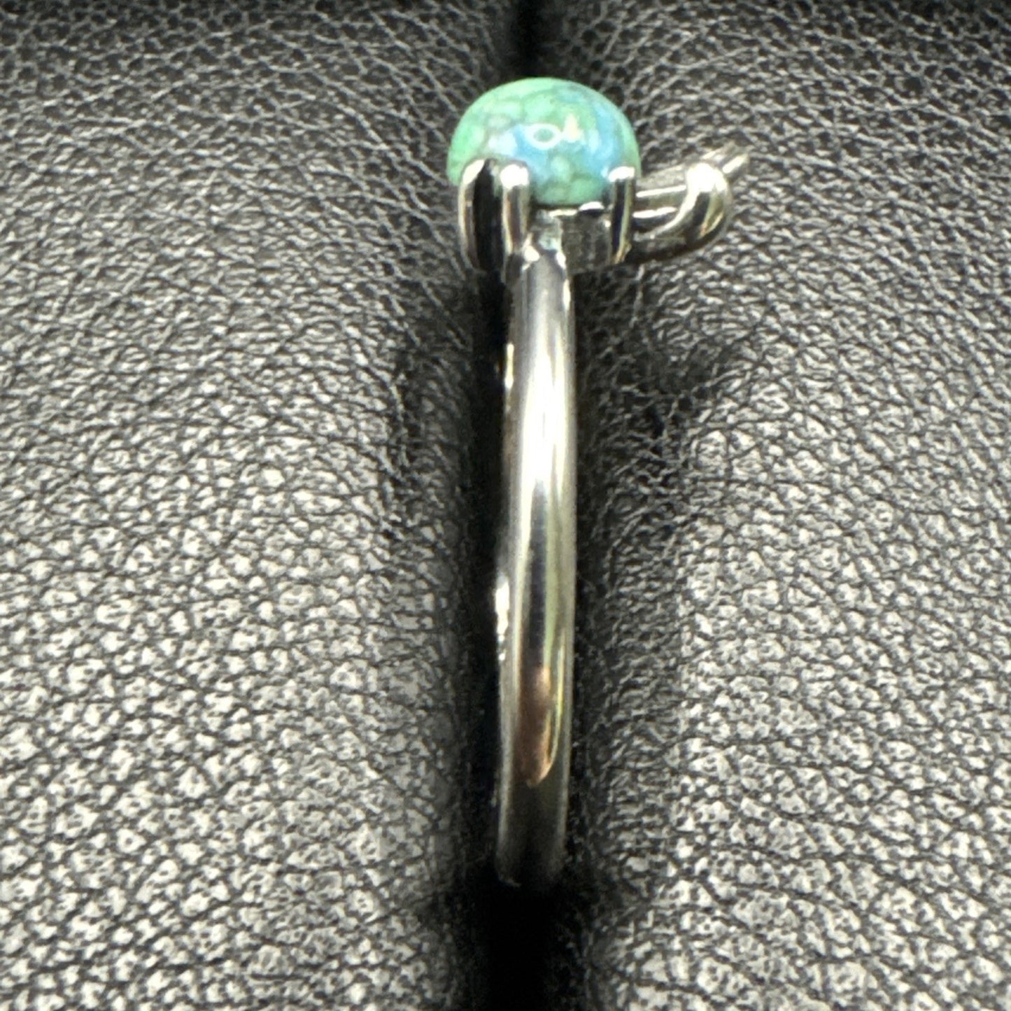 New Condition Sterling Silver Genuine Turquoise Bunny Rabbit Ring Size 7