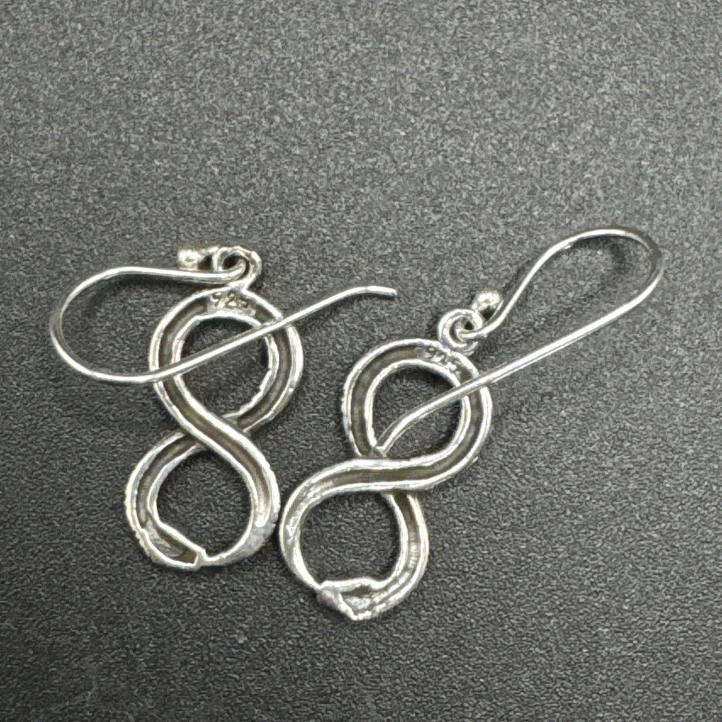 New Condition Sterling Silver Infinity Snake Earrings Dangle 925
