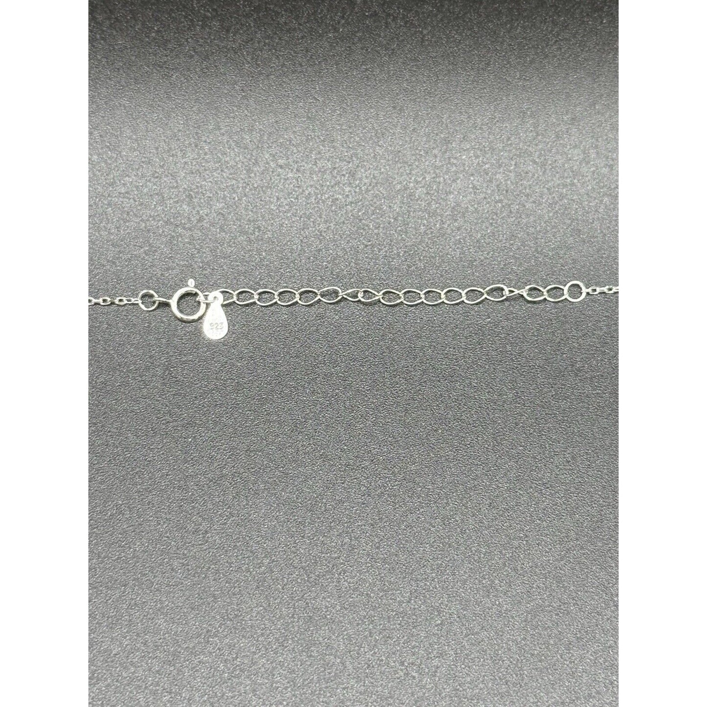 18” New Condition Sterling Silver Rainbow Pendant Necklace