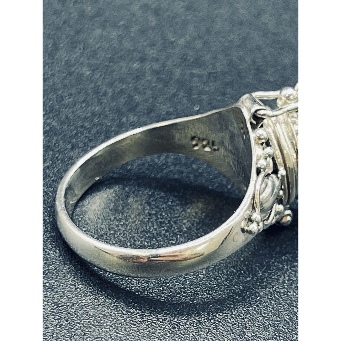 New Condition Sterling Silver Turquoise Poison Ring Size 7.00