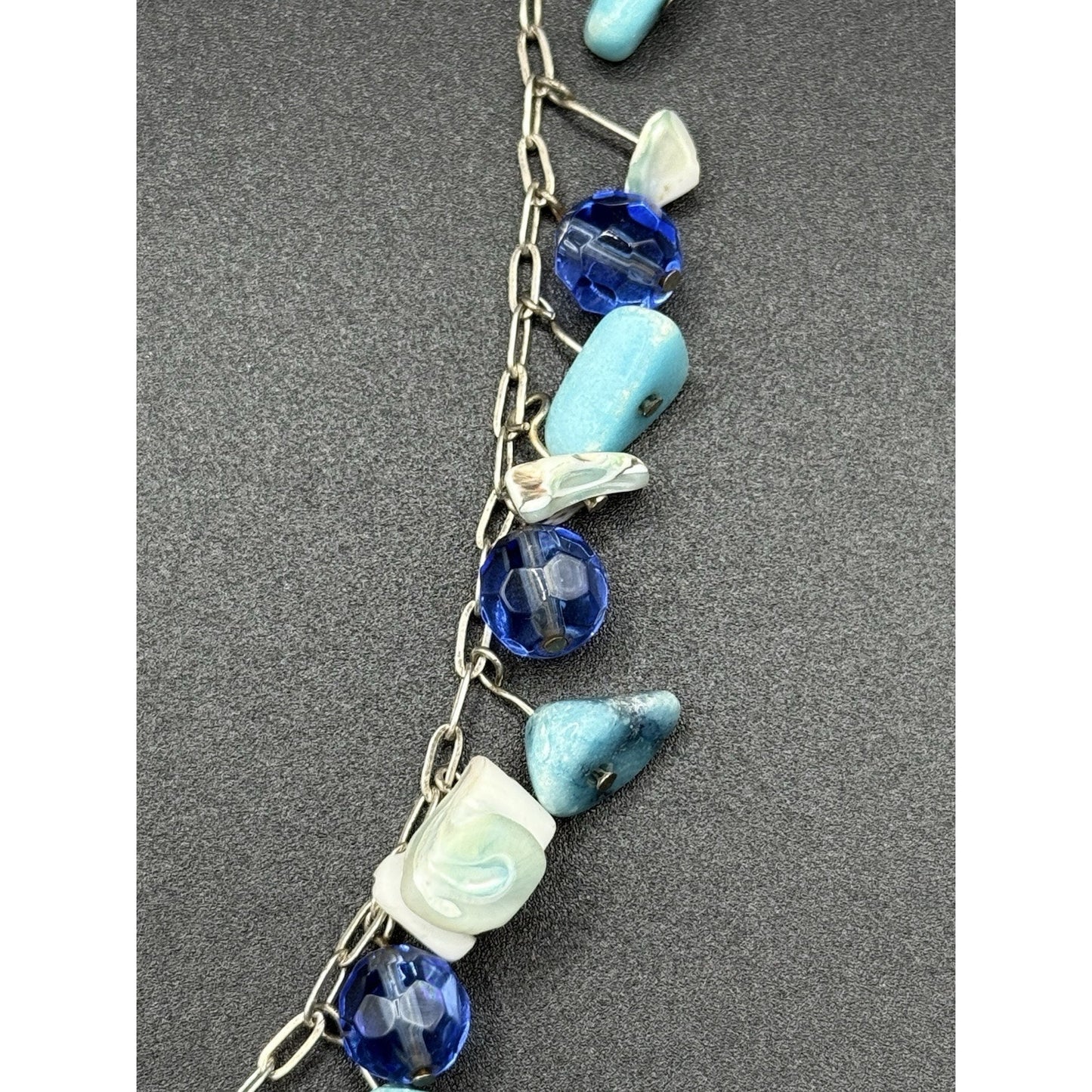 20” Sterling Silver Multi Gemstone Dangle Statement Necklace 925 N13