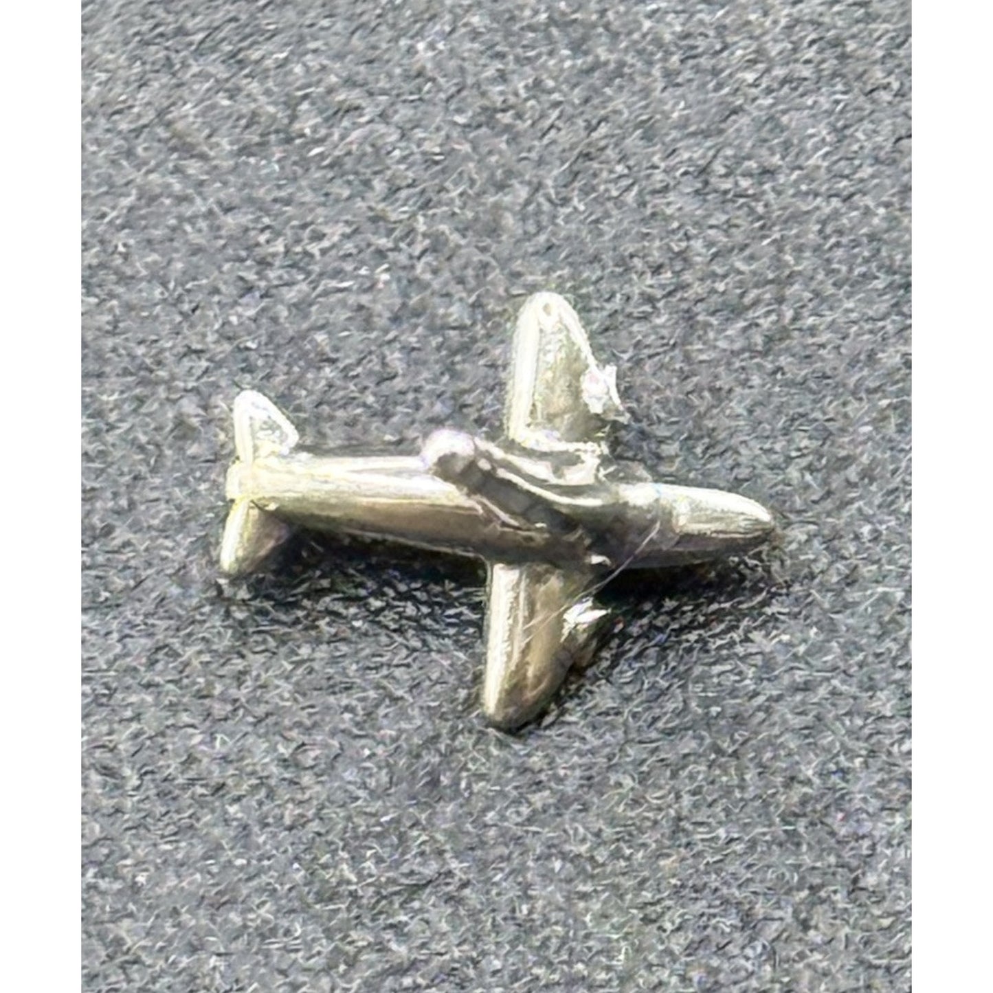 New Condition Sterling Silver Dainty Airplane Stud Earrings 925