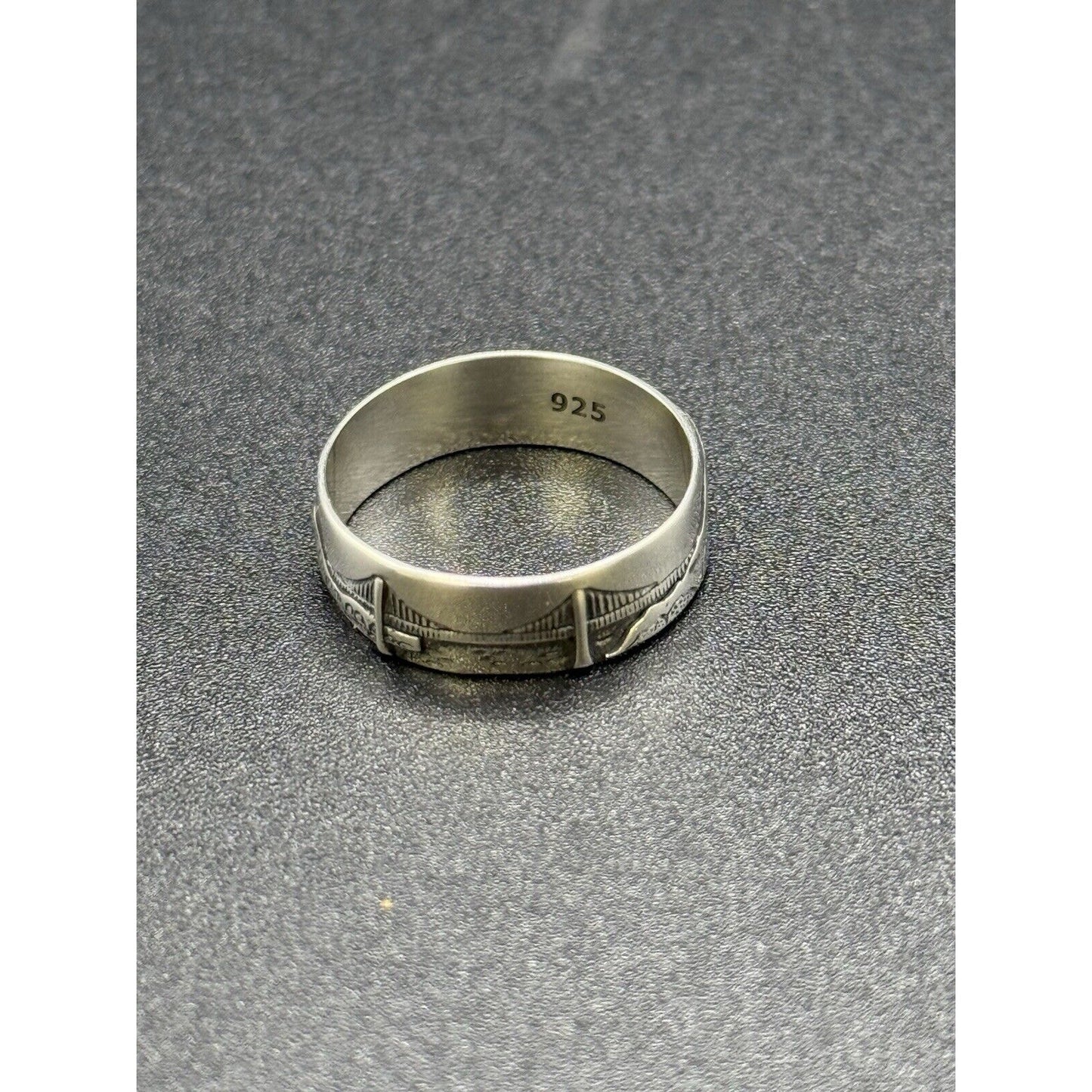 New Condition Sterling Silver Golden Gate Bridge Nature Ring Size 6.50 M8