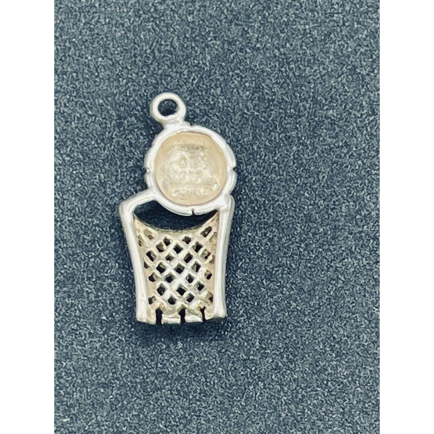 Vintage Sterling Silver Basketball And Net Charm 925 K11
