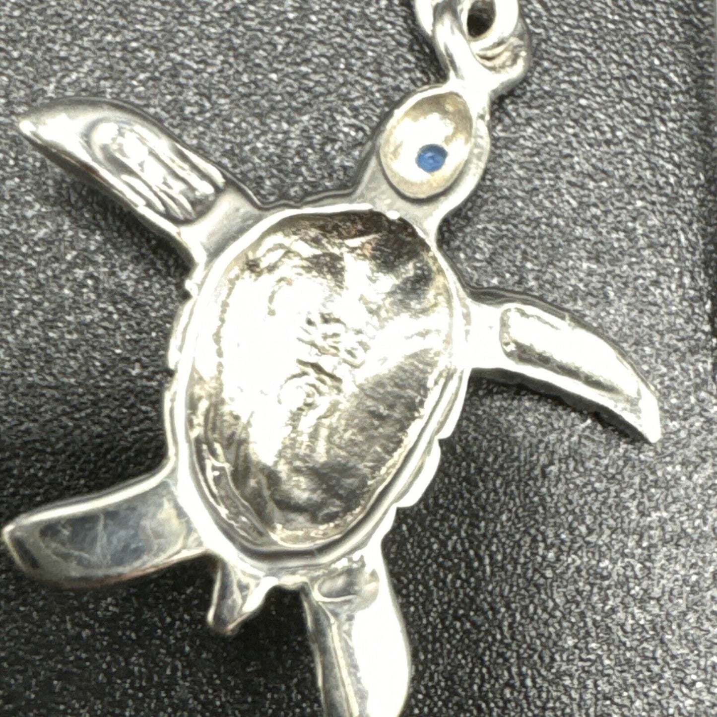New Condition Sterling Silver Lab Blue Opal Sea Turtle Dangle Earrings 925