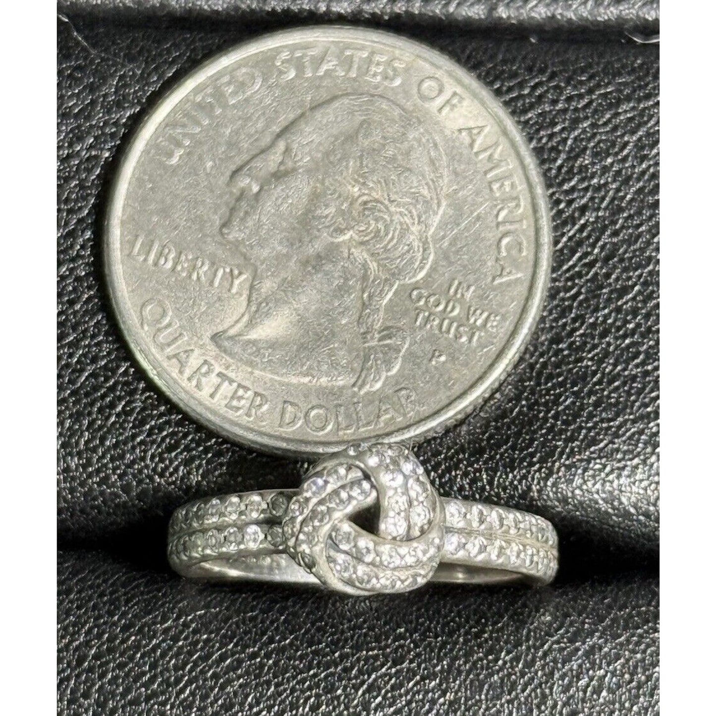 Pandora Sterling Silver Cubic Zirconia Love Knot Ring Size 6.50 M28