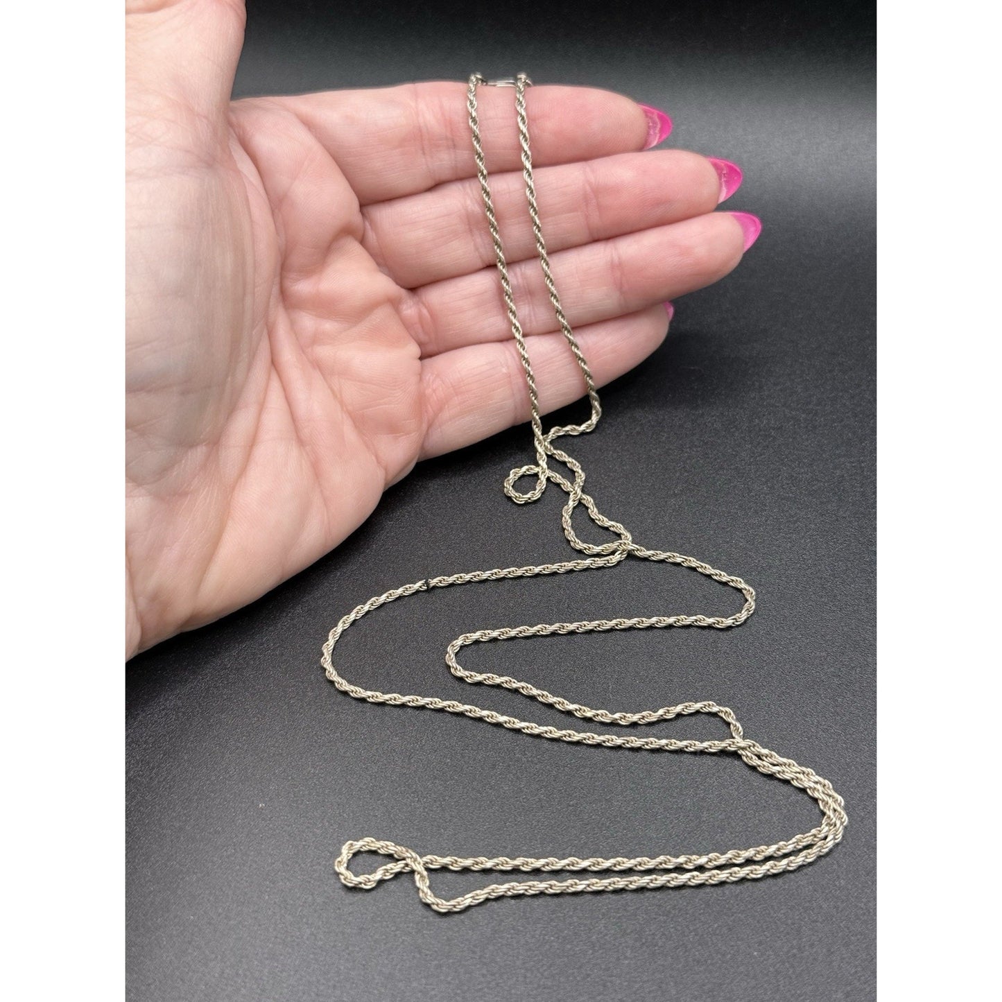 30” Sterling Silver Rope Chain 1.50MM 8 Grams Q7