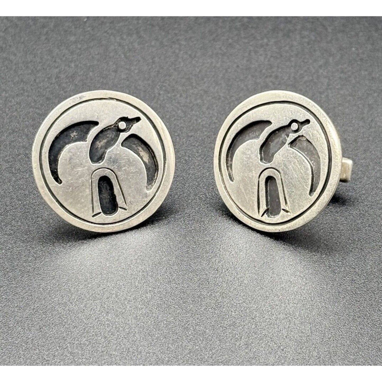 Taxco Vintage Sterling Silver Bird Cuff Links 22 Grams N11