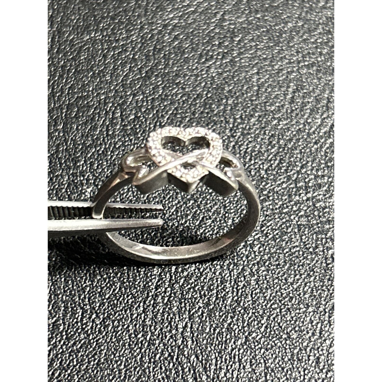 Sterling Silver Triple Heart Ring Size 7.00 925 Cubic Zirconia P20