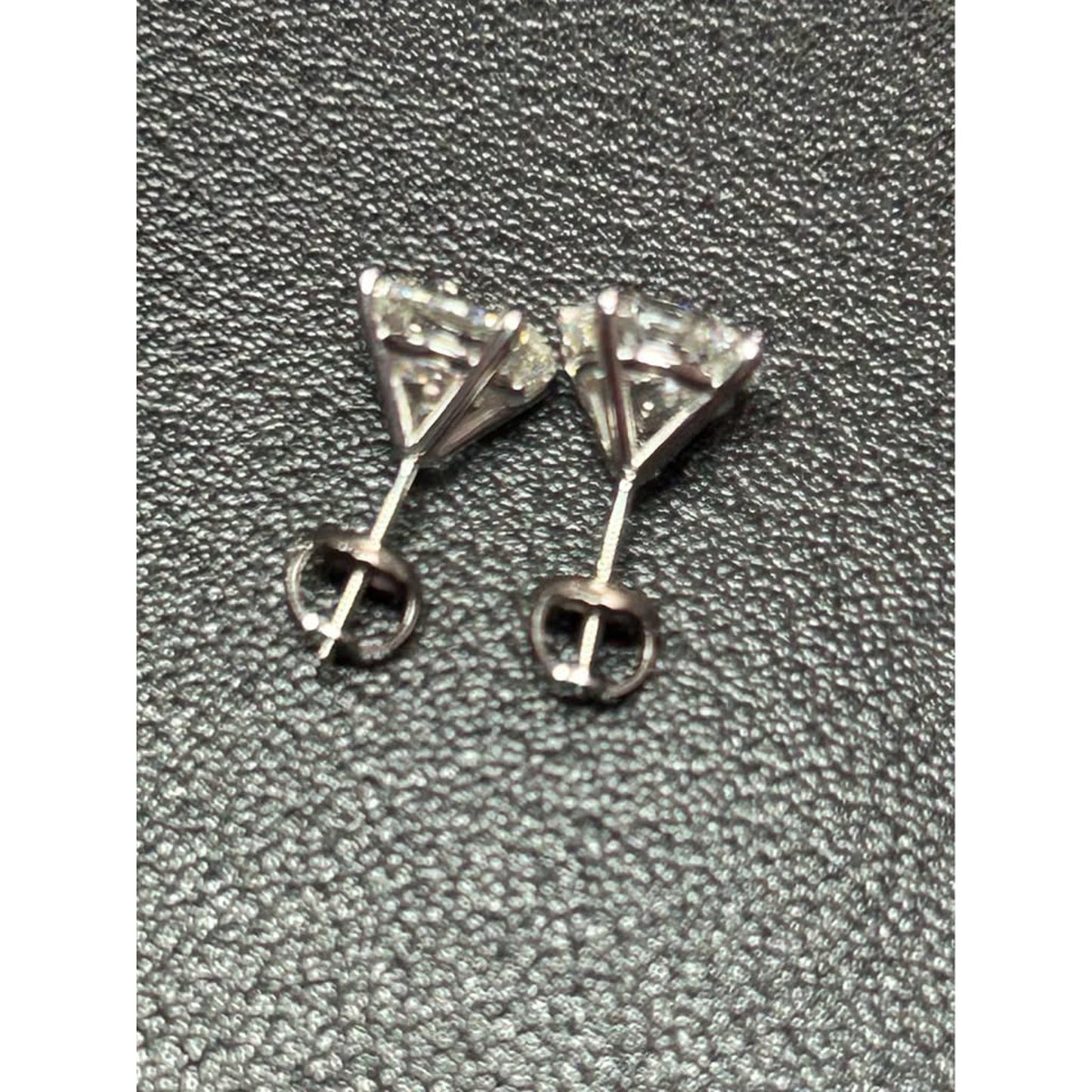 4.08 Total Weight 14k White Gold Lab Grown Round Brilliant Diamond Studs E Color VS Clarity IGI