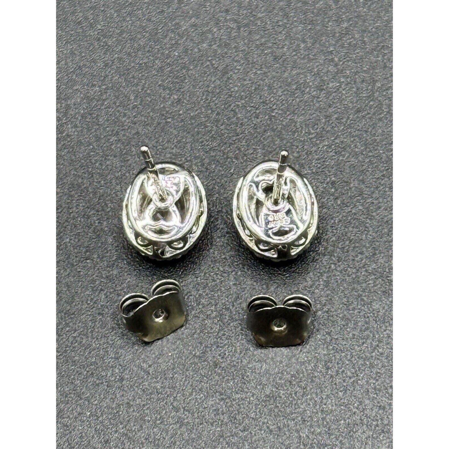 New Condition Sterling Silver Lab Created White Sapphire Earrings