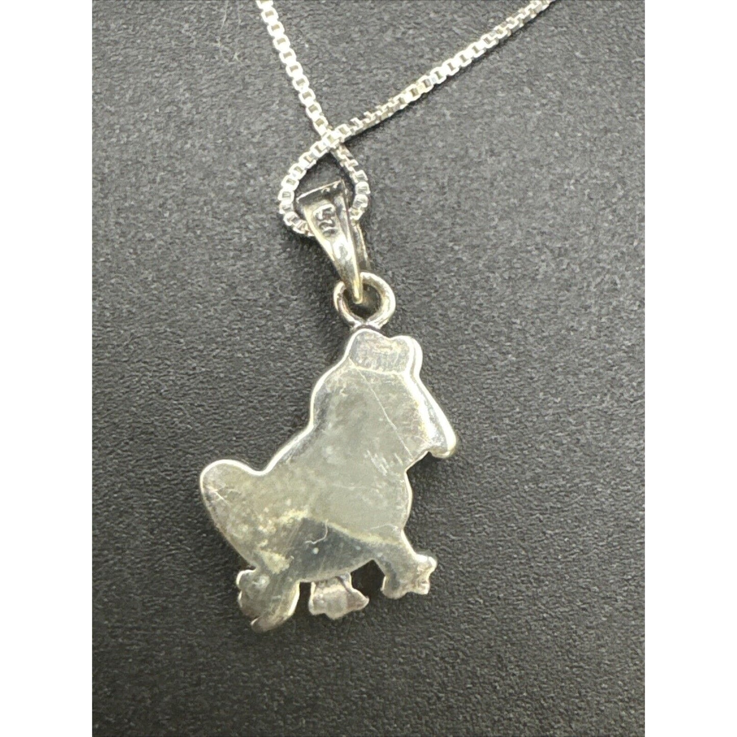 EUC 18” Sterling Silver Coral Turquoise Frog Pendant Necklace P14