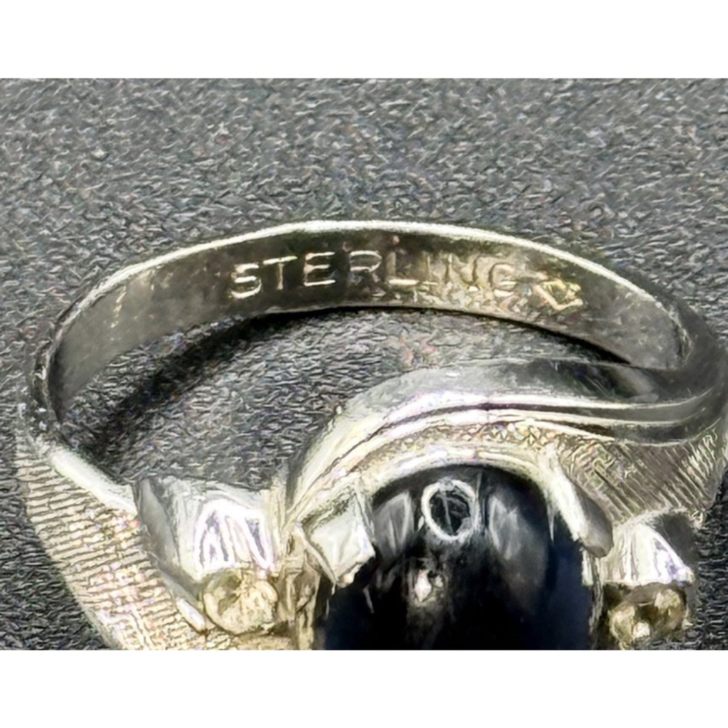 Vintage MCM Lab Star Sapphire Sterling Silver Ring Size 7.50 N13