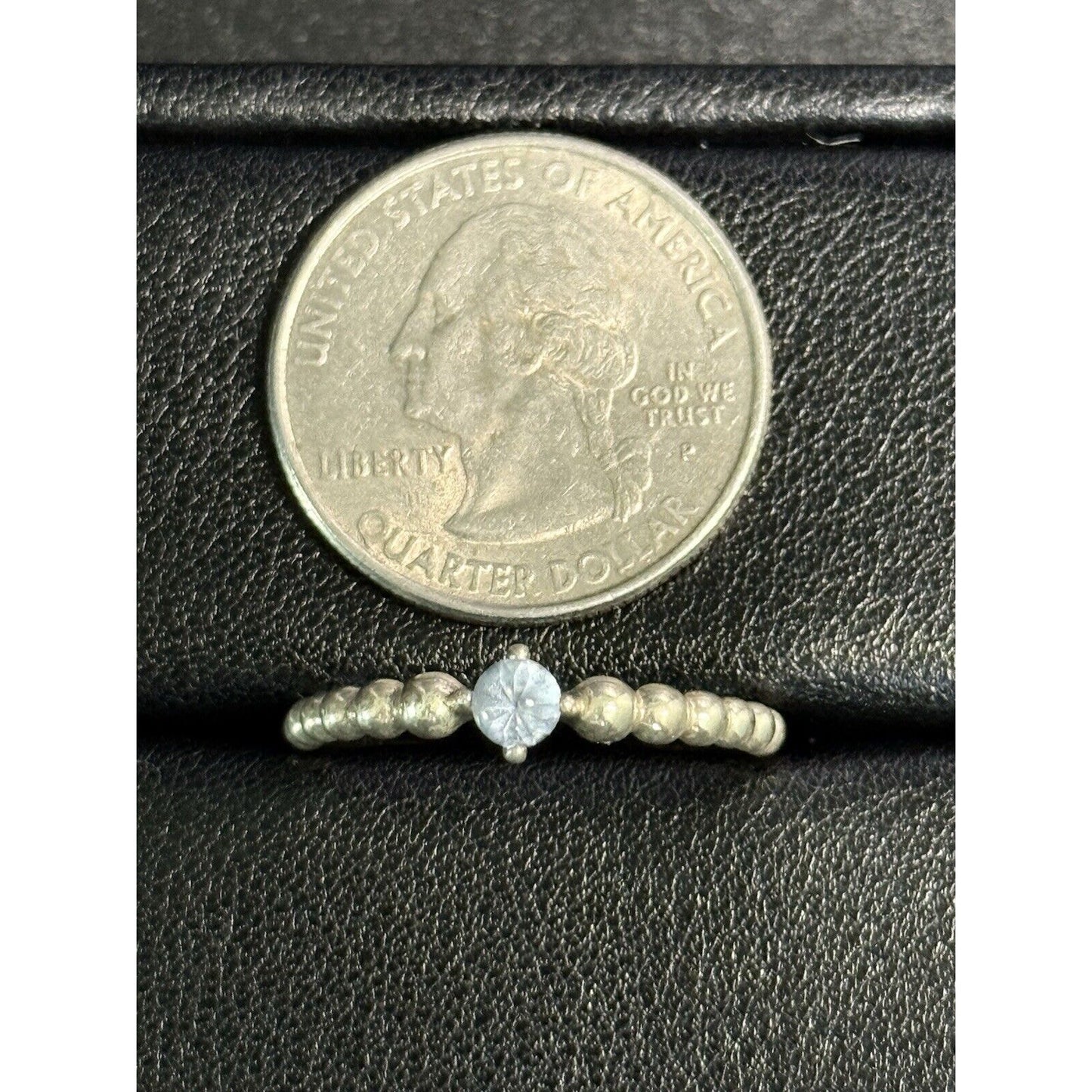Pandora Sterling Silver Blue Topaz December Ring Size 9.00 M28