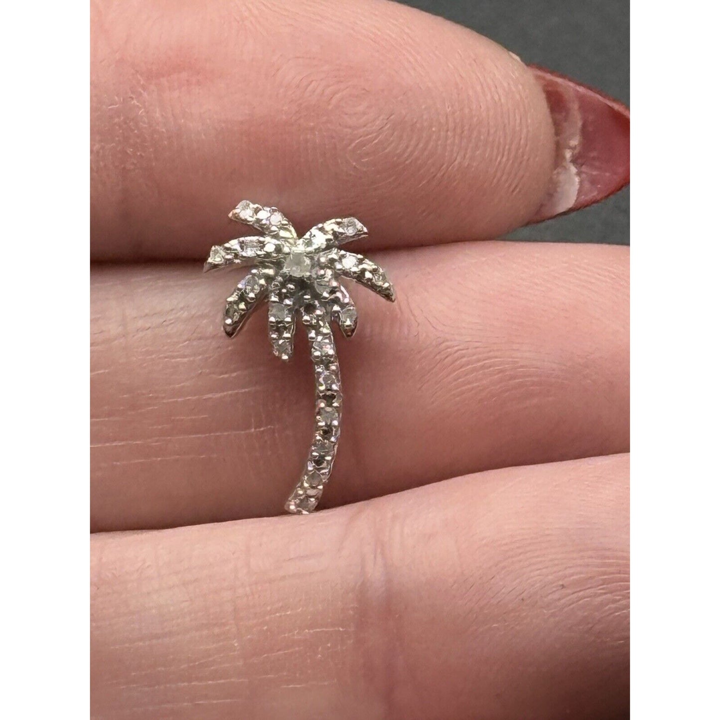 Sterling Silver Genuine Diamond Charm Pendant 925 Missing Stone N11